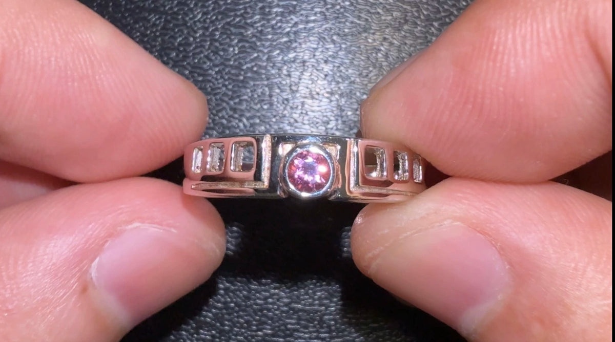 (3.86g) Natural Vivid Pink Tourmaline Ring (WAVJ8) - WAVGems