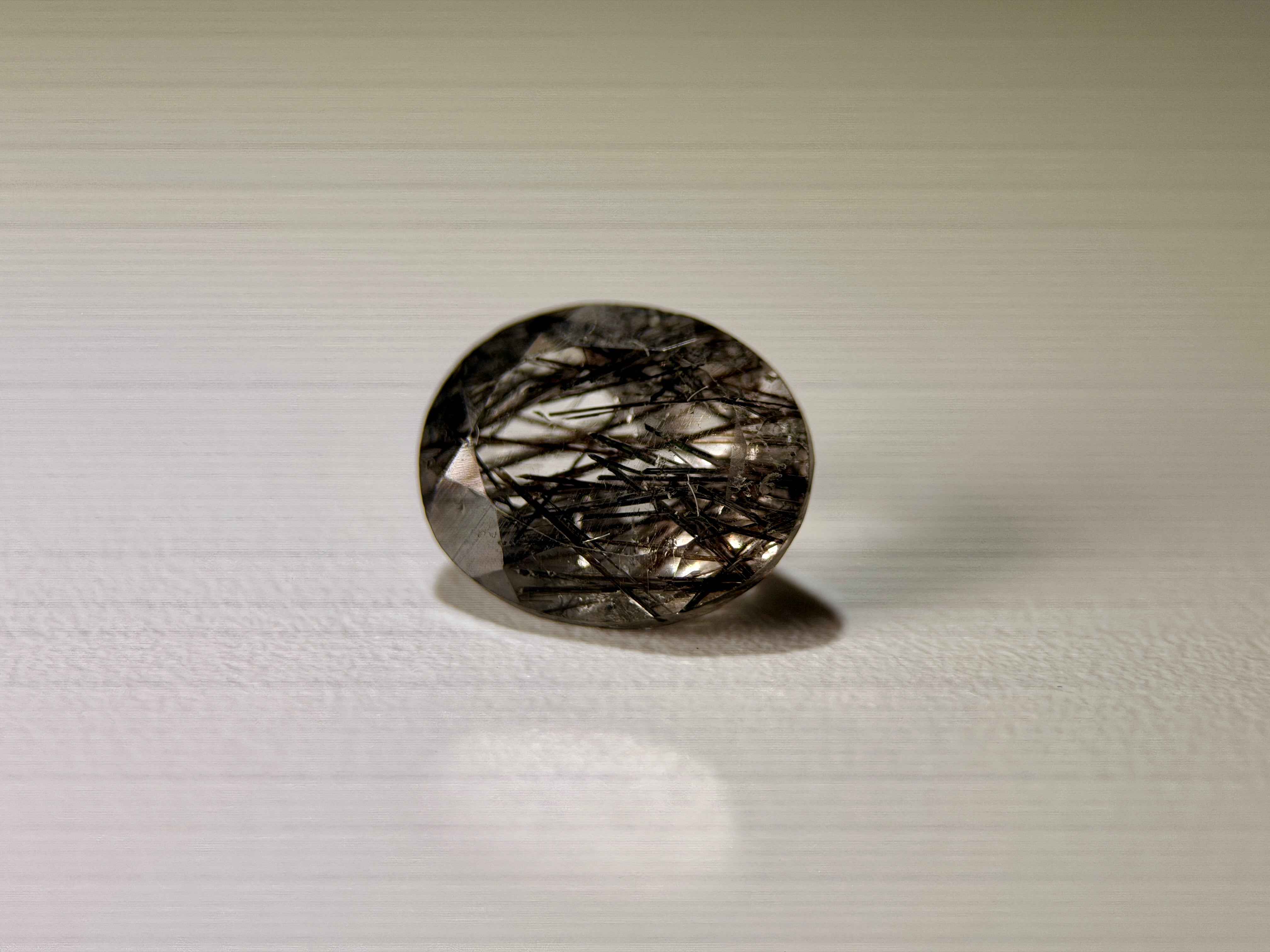 Natural Untreated Black Rutilated Quartz Faceted Gemstone (2.70 Ct) (WAV9)
