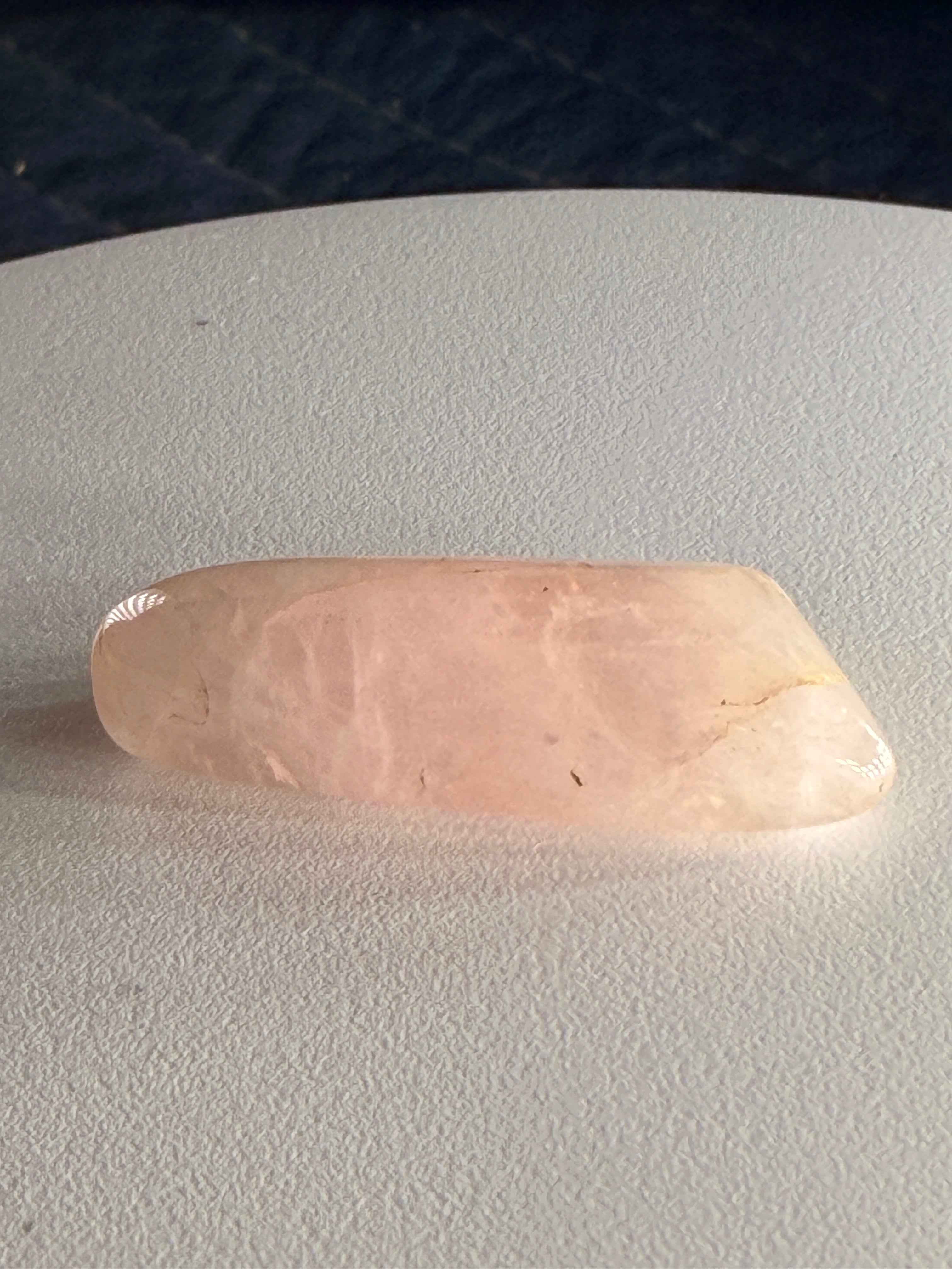Natural Untreated Rose Quartz Cabochon (46.10 Ct) (WAV7)