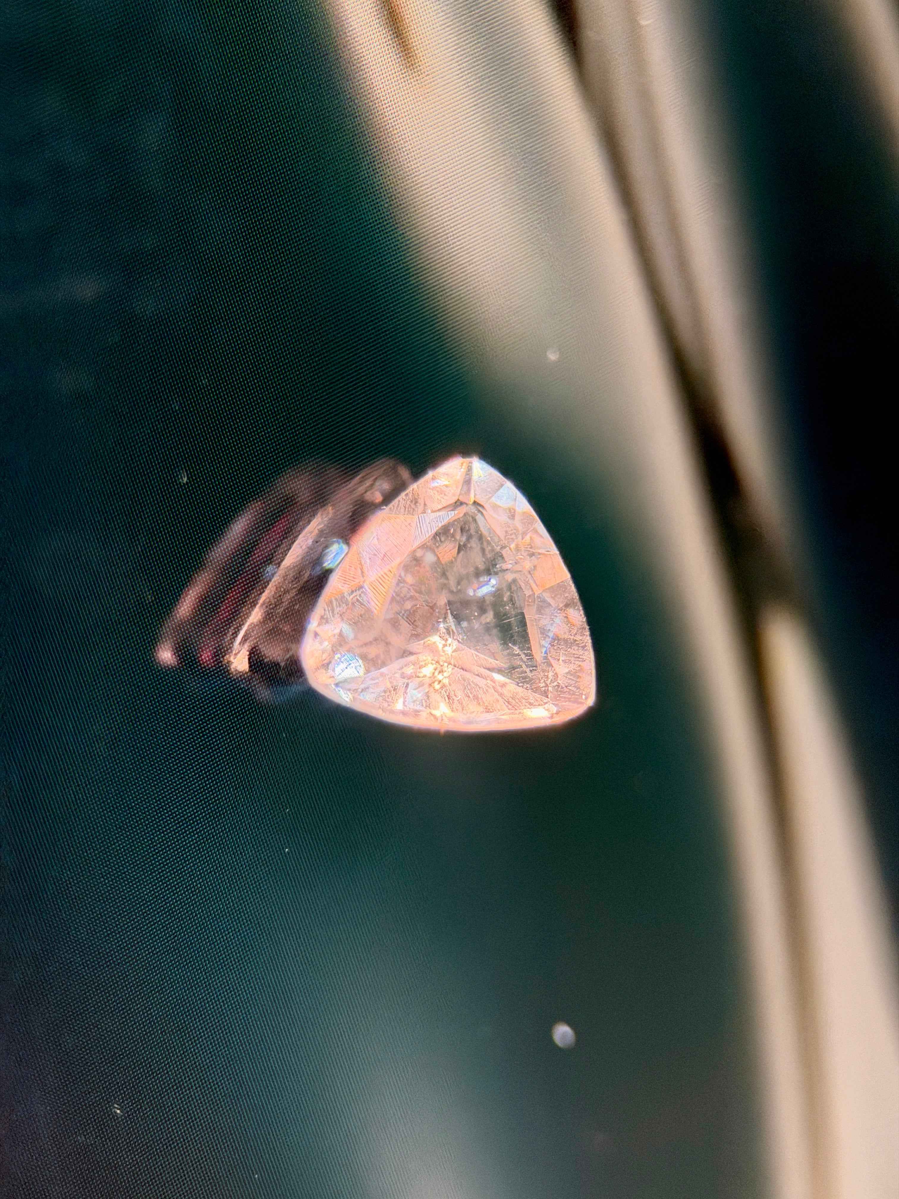 Rare (0.85ct) Natural Hyalite Opal - Precision Trilliant Cut - Transparent Gem fro (WAV30)