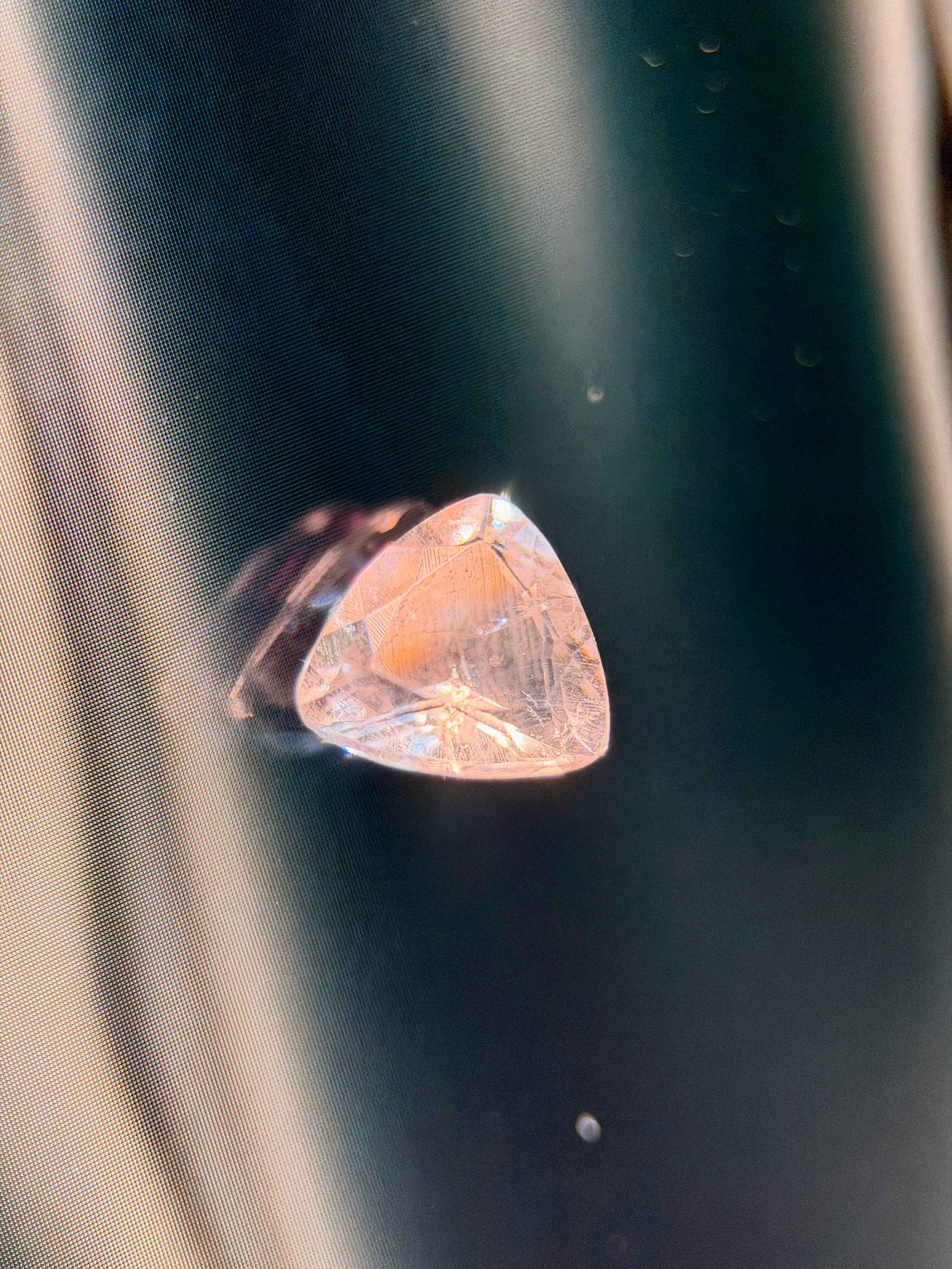 Rare (0.85ct) Natural Hyalite Opal - Precision Trilliant Cut - Transparent Gem fro (WAV30)