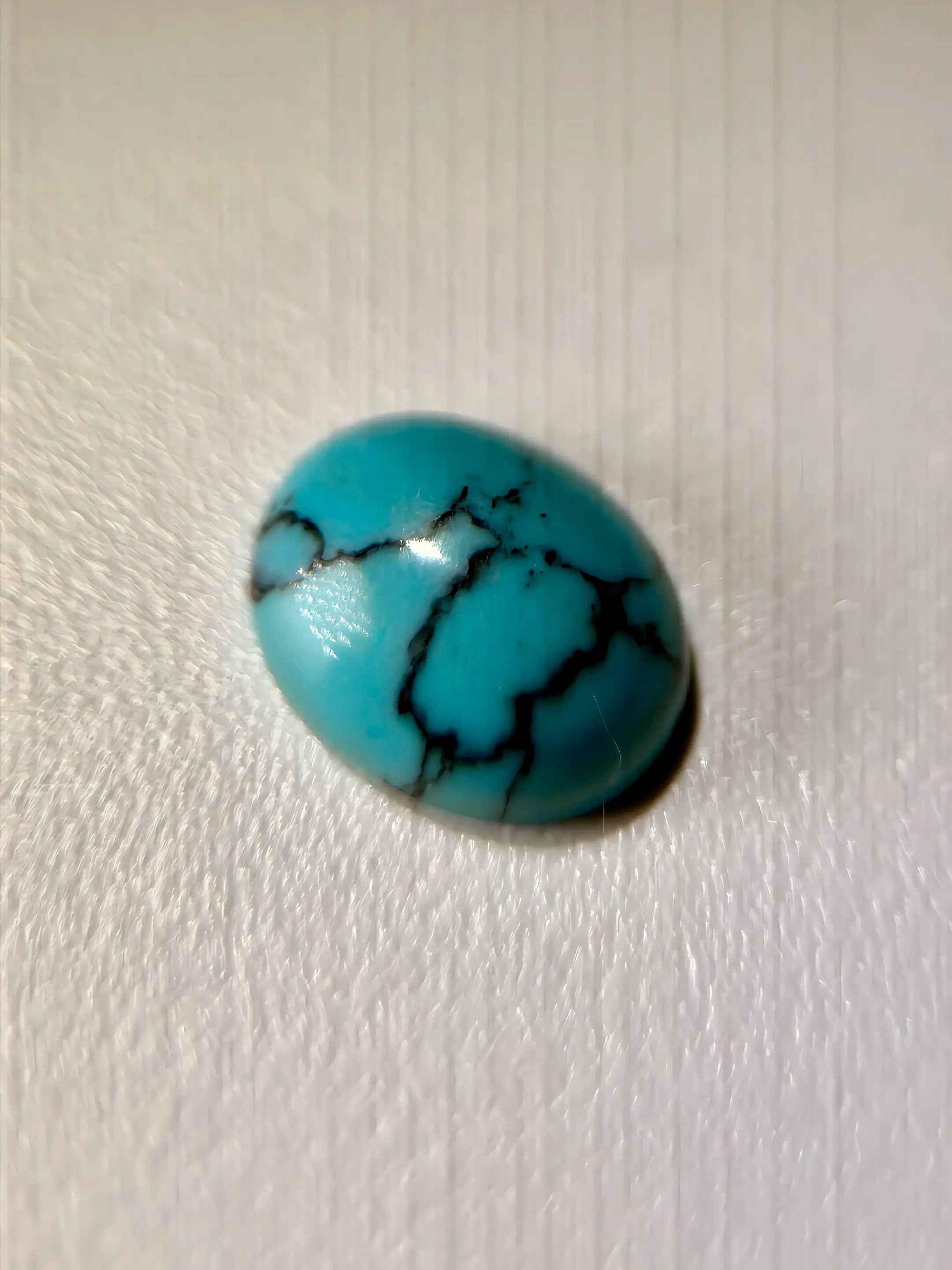 (1.77ct) Natural Egyptian Turquoise - Rare Sinai Peninsula Source - Untreated Oval Cabochon (WAV36)