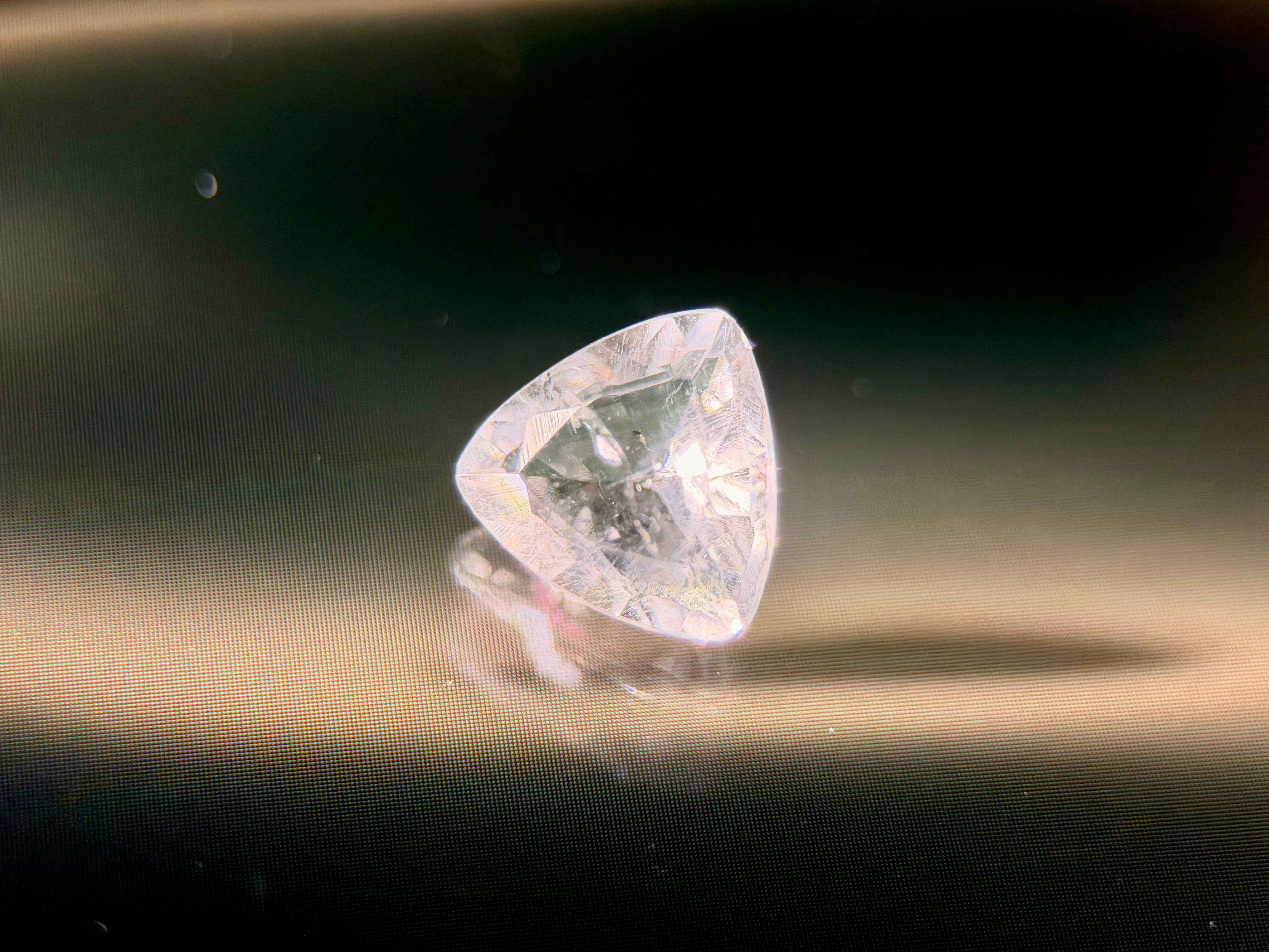 Rare (0.85ct) Natural Hyalite Opal - Precision Trilliant Cut - Transparent Gem fro (WAV30)