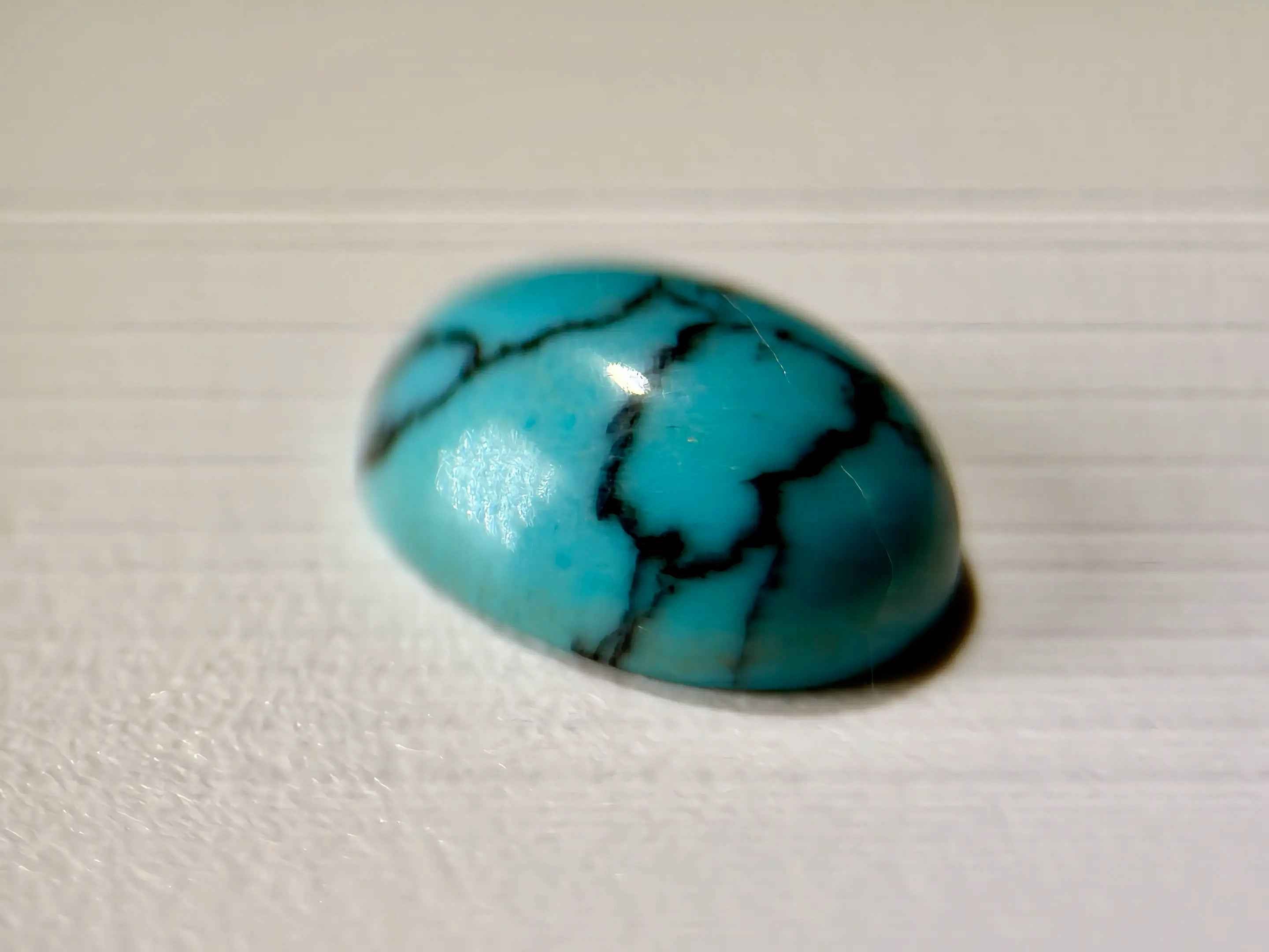(1.77ct) Natural Egyptian Turquoise - Rare Sinai Peninsula Source - Untreated Oval Cabochon (WAV36)