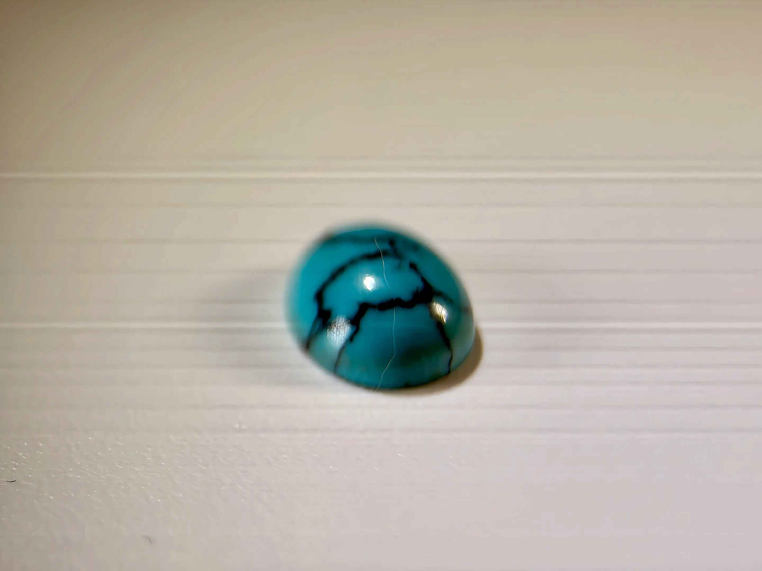(1.77ct) Natural Egyptian Turquoise - Rare Sinai Peninsula Source - Untreated Oval Cabochon (WAV36)