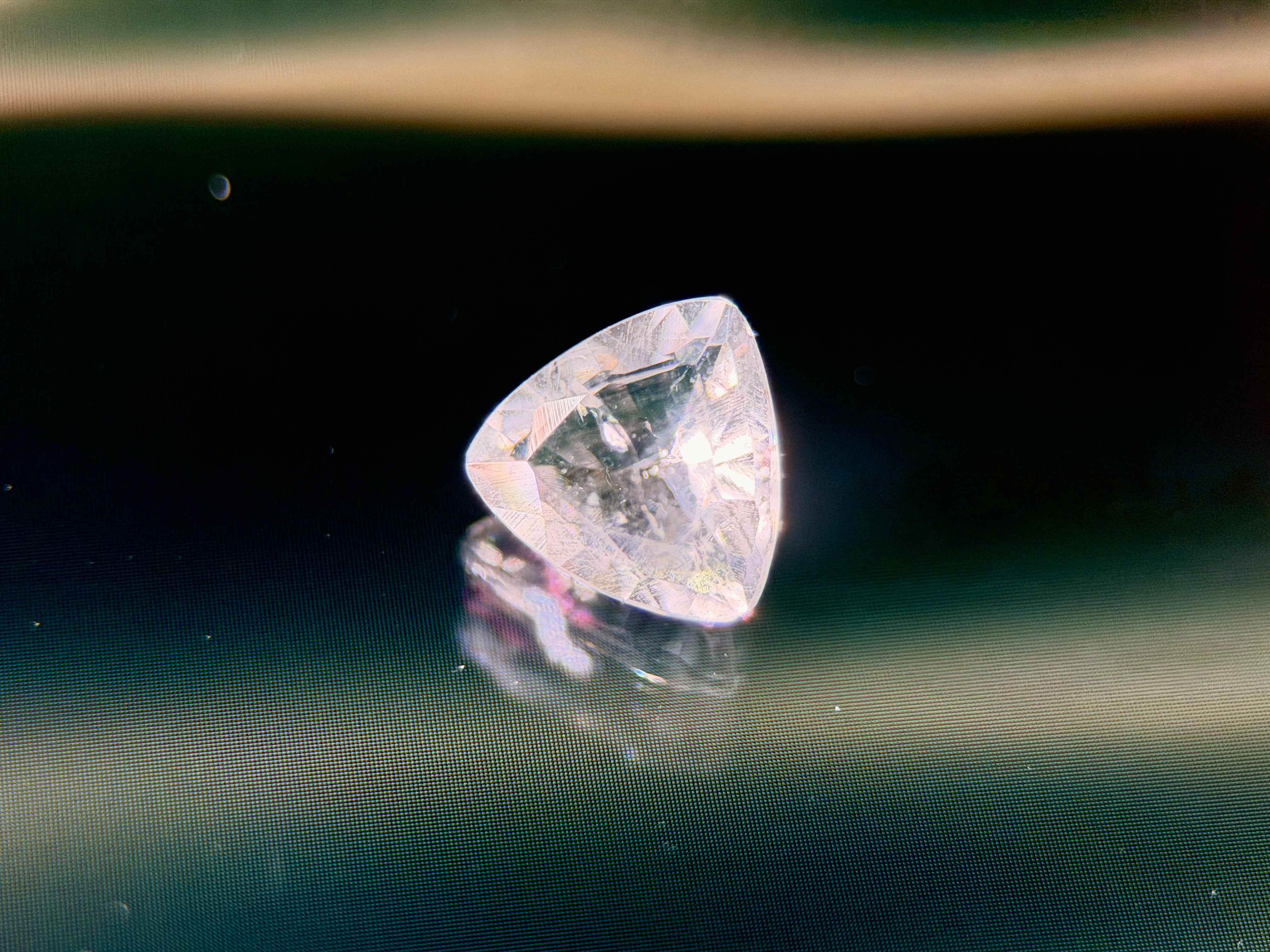 Rare (0.85ct) Natural Hyalite Opal - Precision Trilliant Cut - Transparent Gem fro (WAV30)