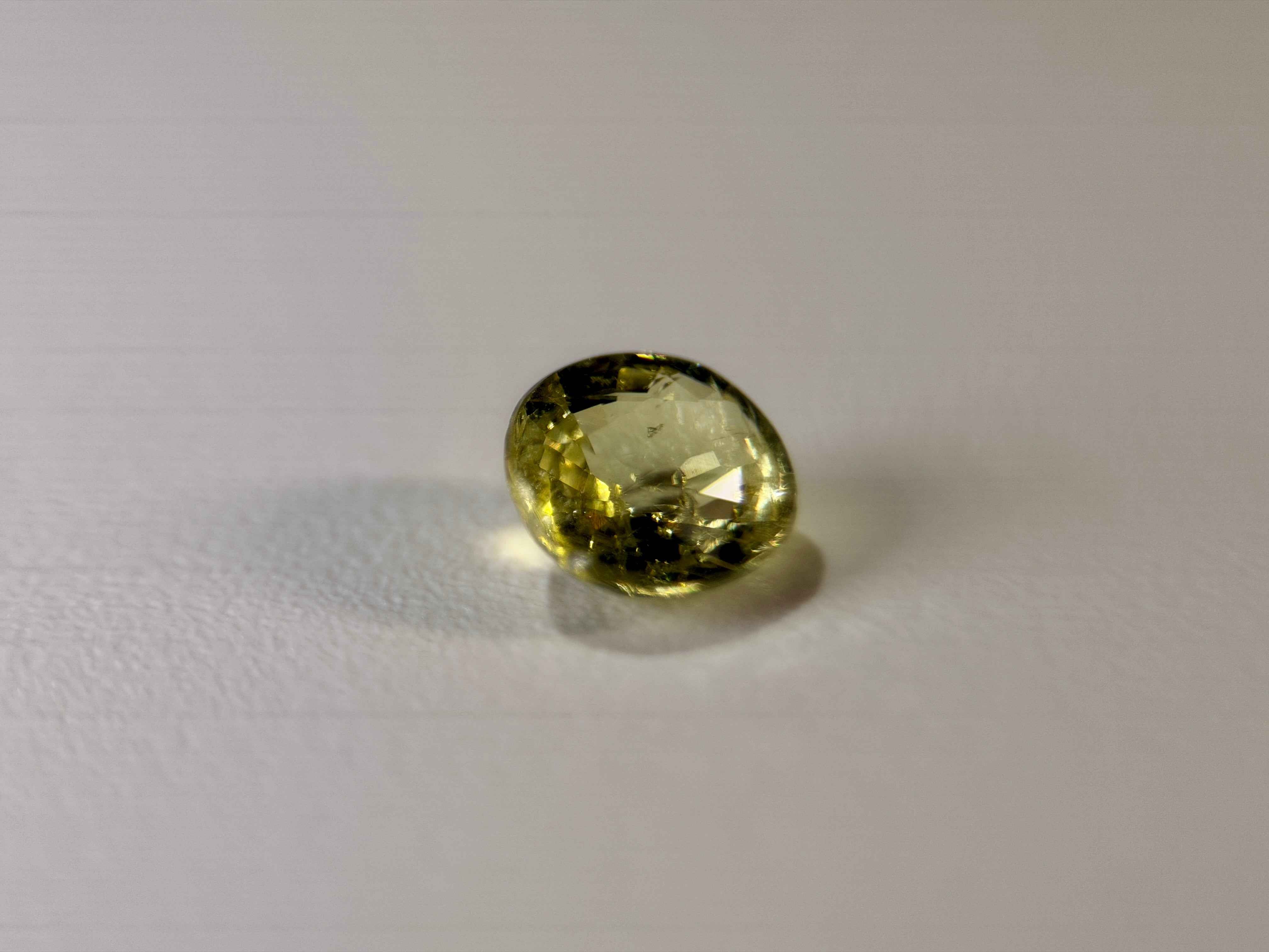 (1.06ct) Natural Chrysoberyl - Rare Neon Yellow - Precision Oval Cut - VS Untreated (WAV48)
