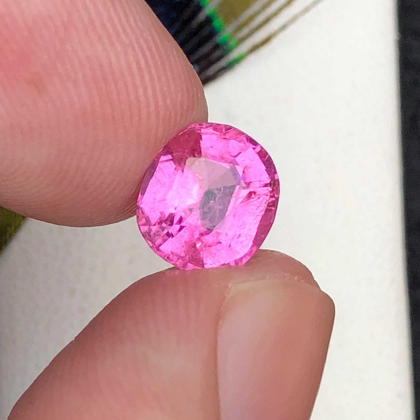 2.15ct Natürlicher Afghanischer Turmalin - Seltener Bubblegum Pink - Präzisions-Oktagonschliff (WAV68)