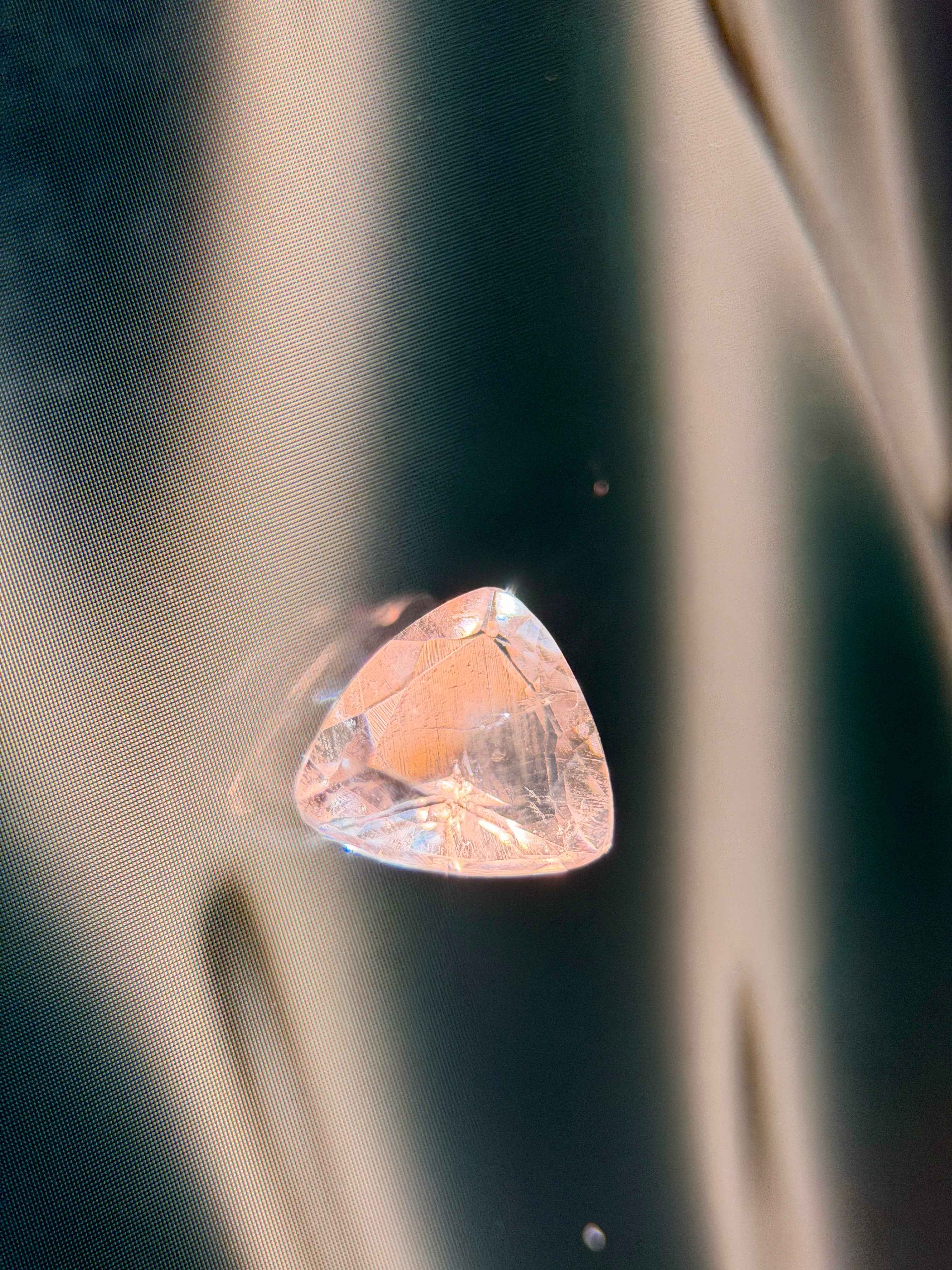 Rare (0.85ct) Natural Hyalite Opal - Precision Trilliant Cut - Transparent Gem fro (WAV30)