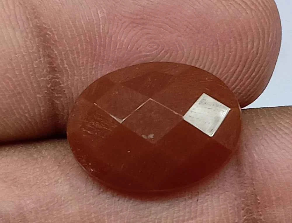Natural Untreated Carnelian Checkered Cut (6.65 Ct) (WAV10)