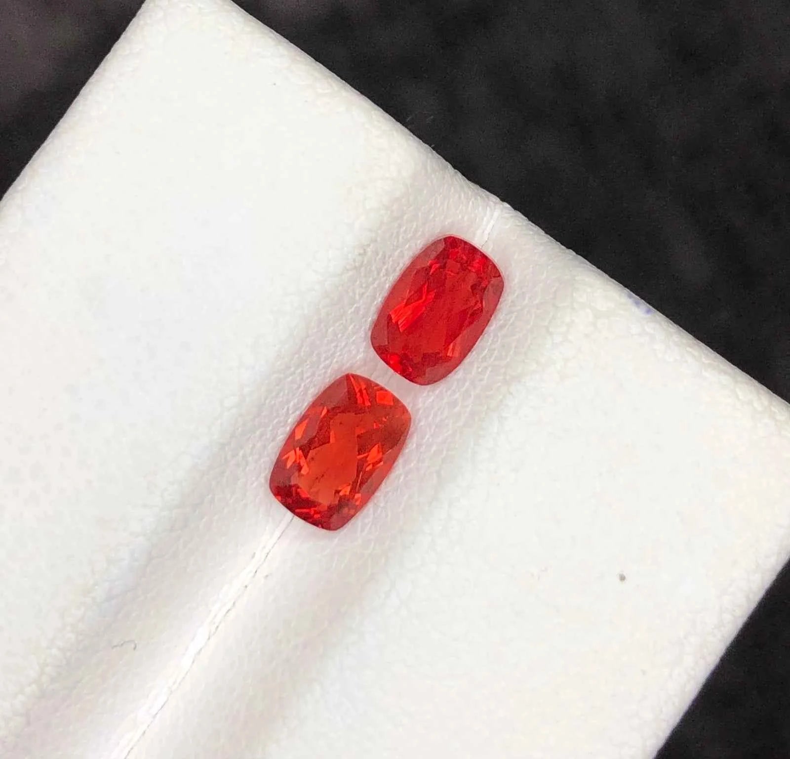 Matching Pair: (0.96ctw) Natural Red Andesine Feldspar - Rare Congolese Gems - Oval Cut (WAV52)