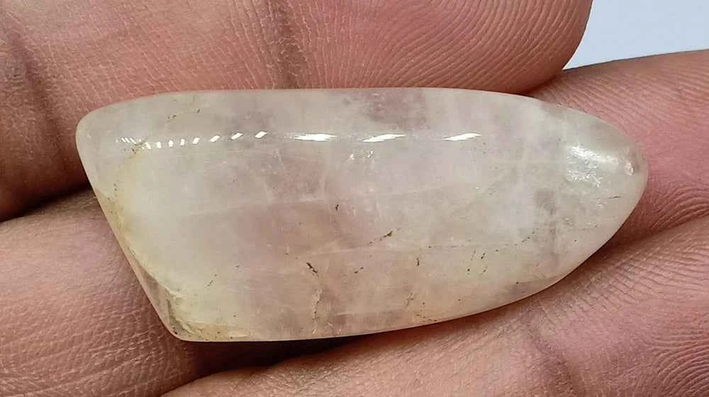 Natural Untreated Rose Quartz Cabochon (46.10 Ct) (WAV7)