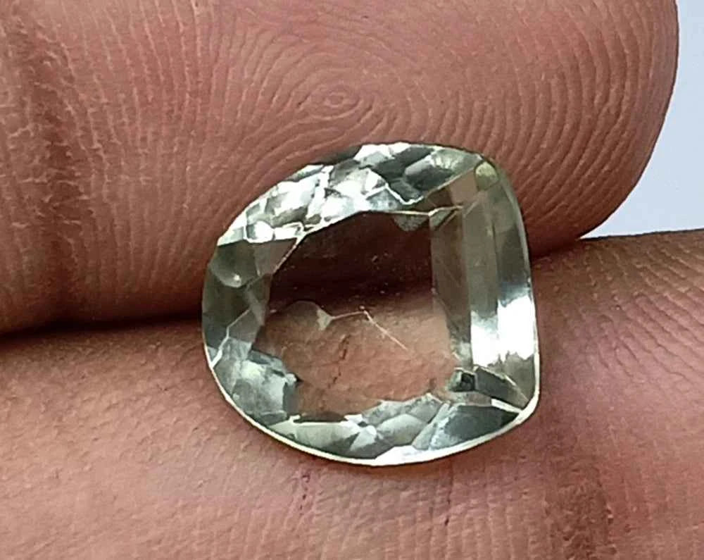 Natural Untreated Prasiolite (Green Amethyst) Faceted (4.55 Ct) (WAV11)