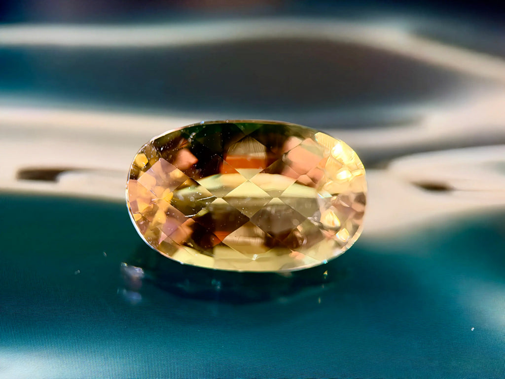 (7.74ct) Natural Golden Yellow Citrine - Precision Oval Cut - 14x10mm Large Gemstone (WAV37)