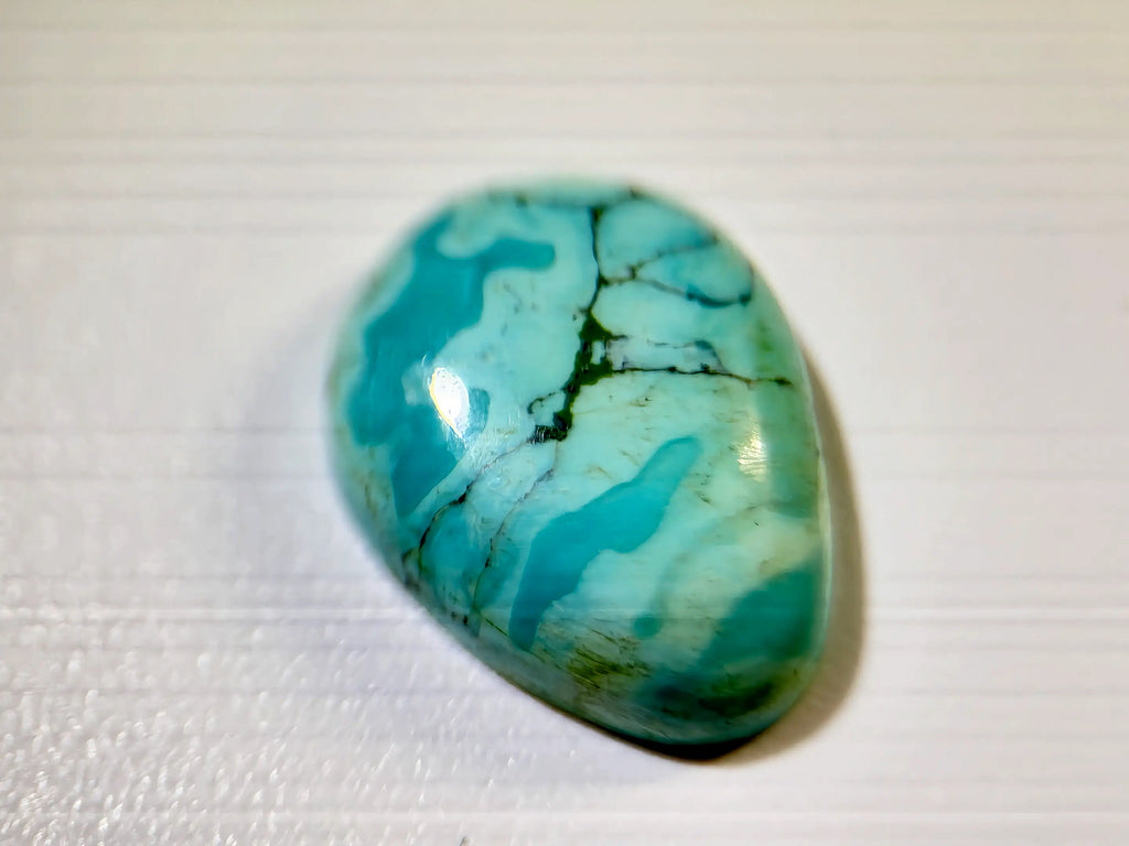 Natural Untreated Tibetian Turquoise Cabochon (6 Ct) (WAV6)