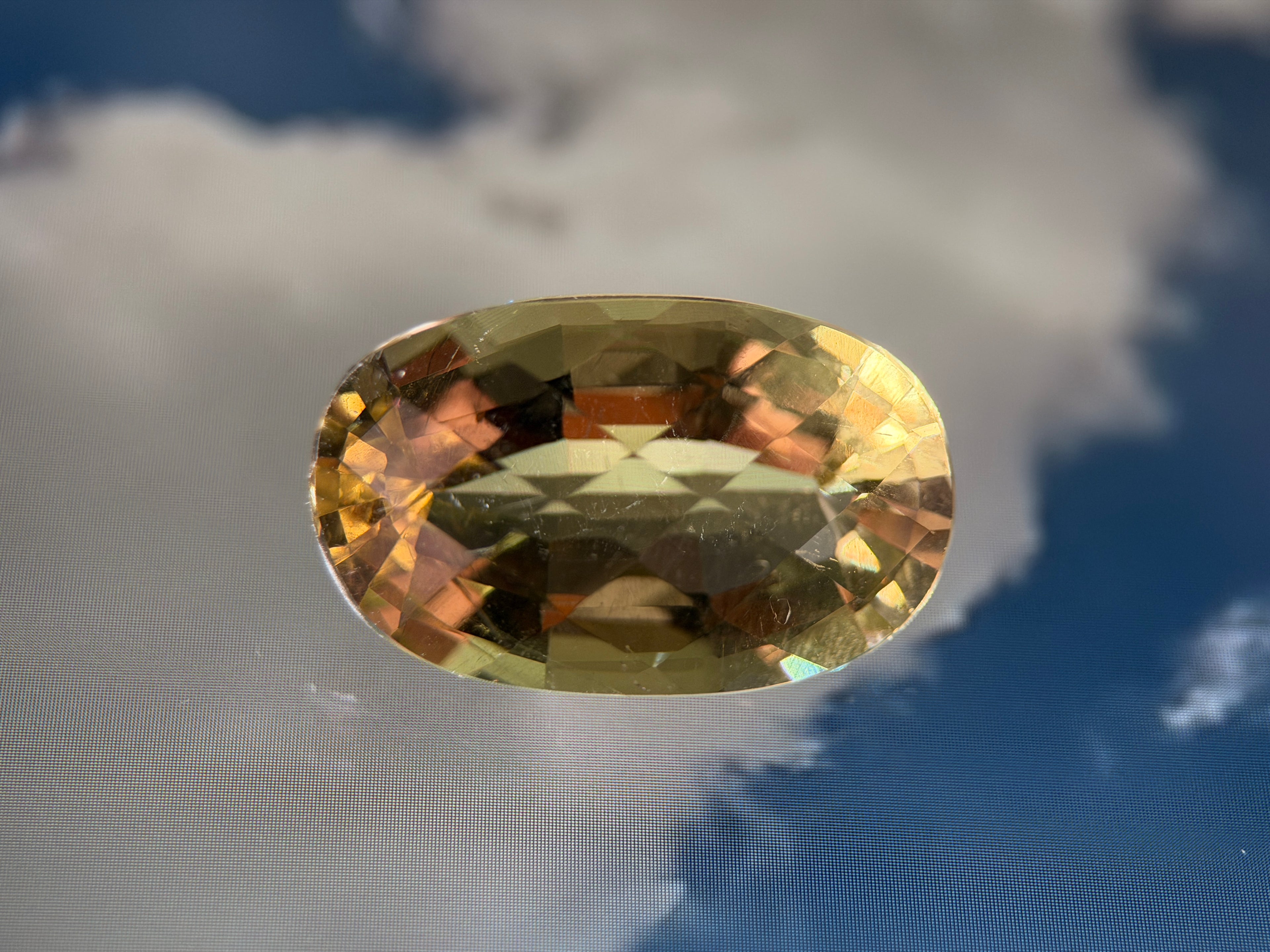 (7.74ct) Natural Golden Yellow Citrine - Precision Oval Cut - 14x10mm Large Gemstone (WAV37)