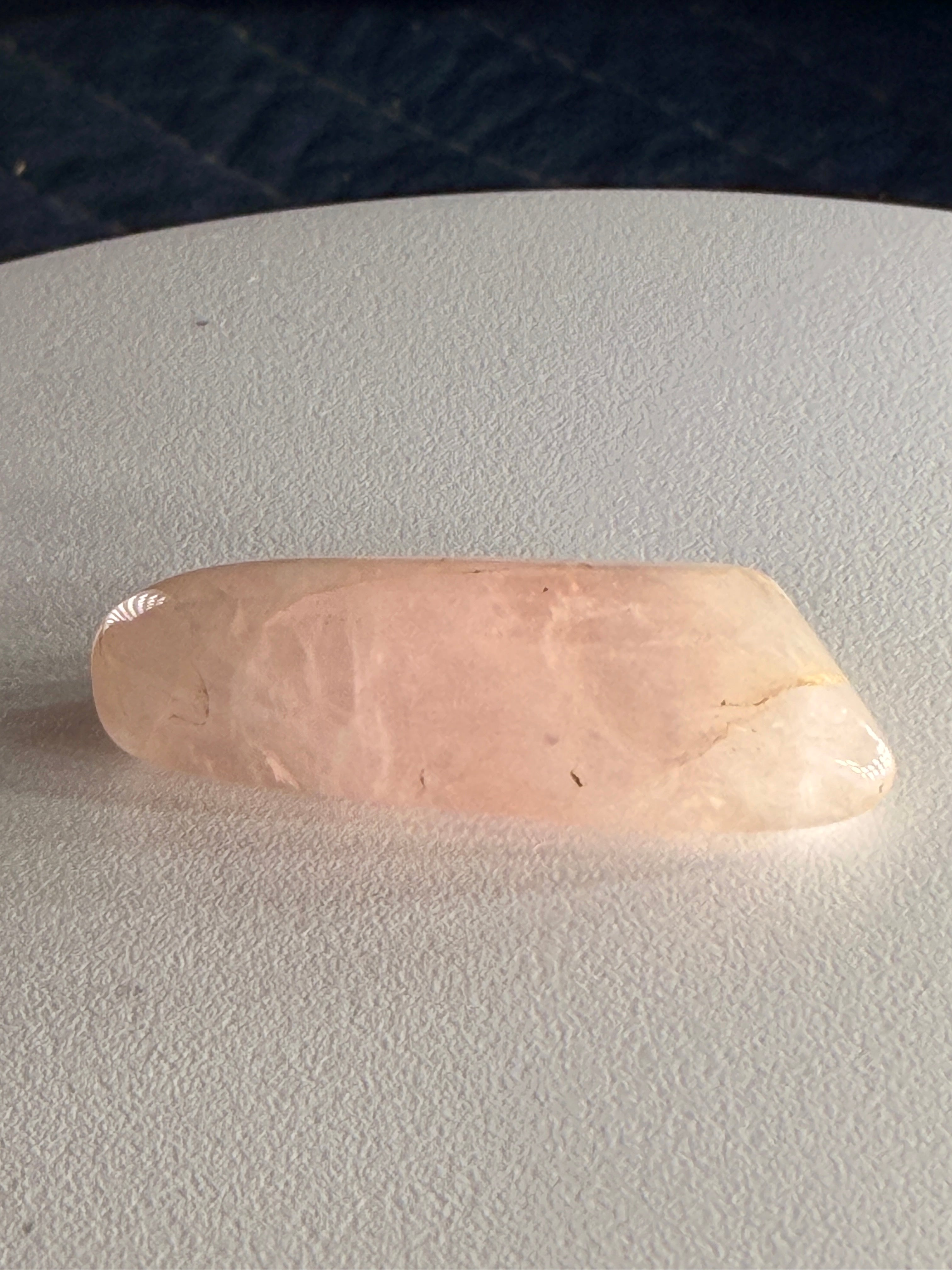 Natural Untreated Rose Quartz Cabochon (46.10 Ct)  (WAV7)