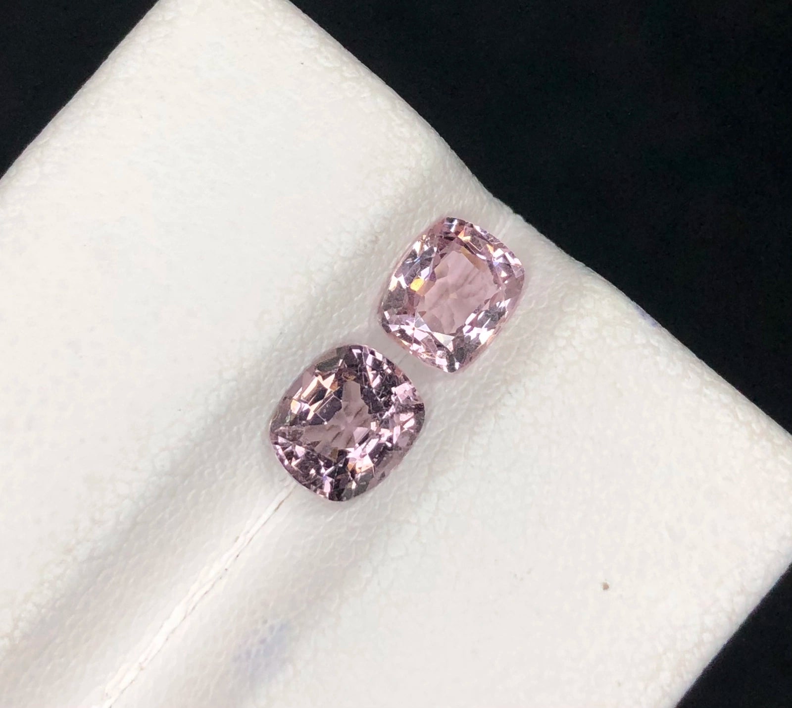 1.67ctw Natural Spinel Matching Pair - Rare Lilac-Lavender Hue - VS Cushion Cut (WAV90)