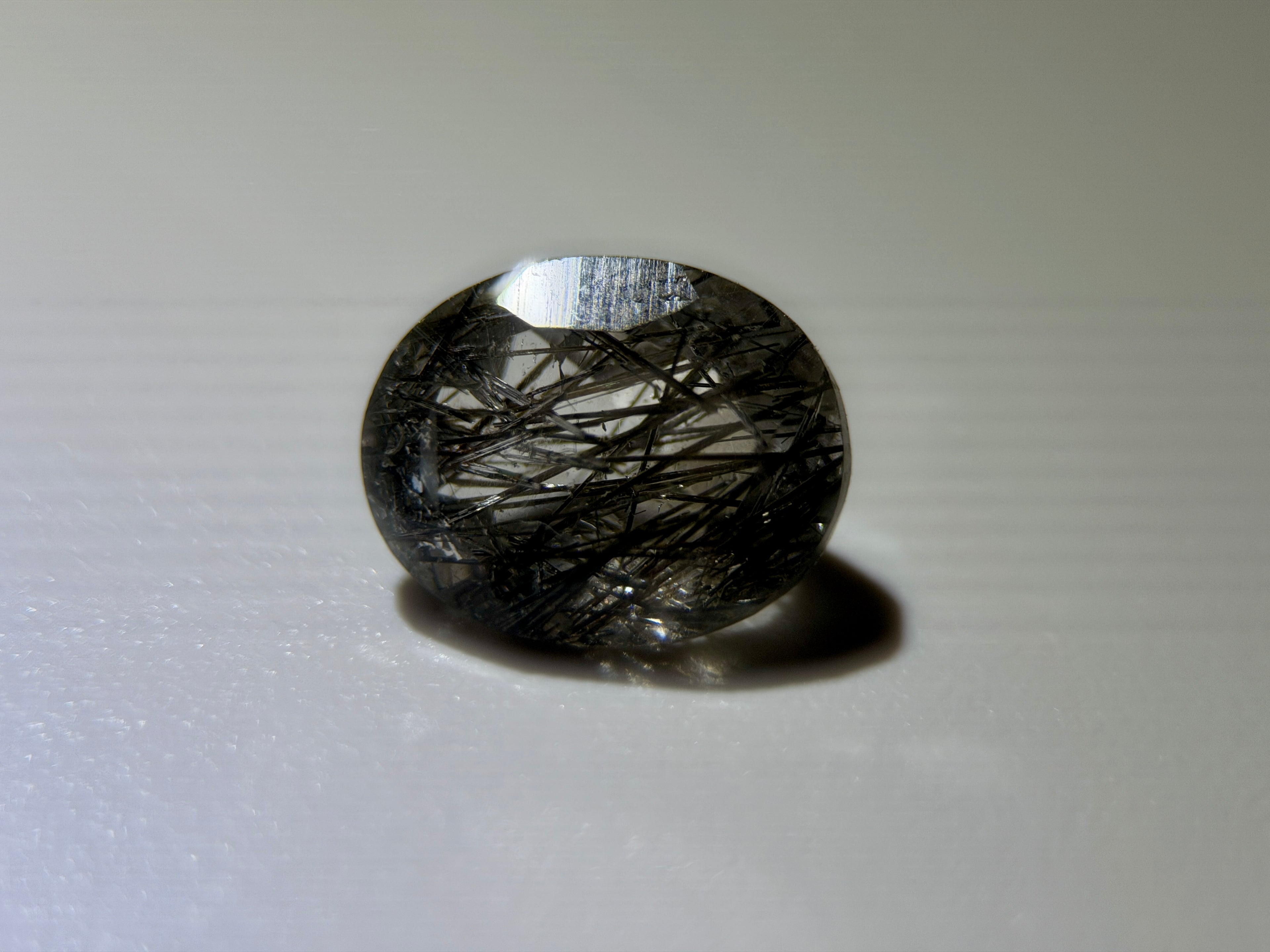 Natural Untreated Black Rutilated Quartz Faceted Gemstone (2.70 Ct) (WAV9)