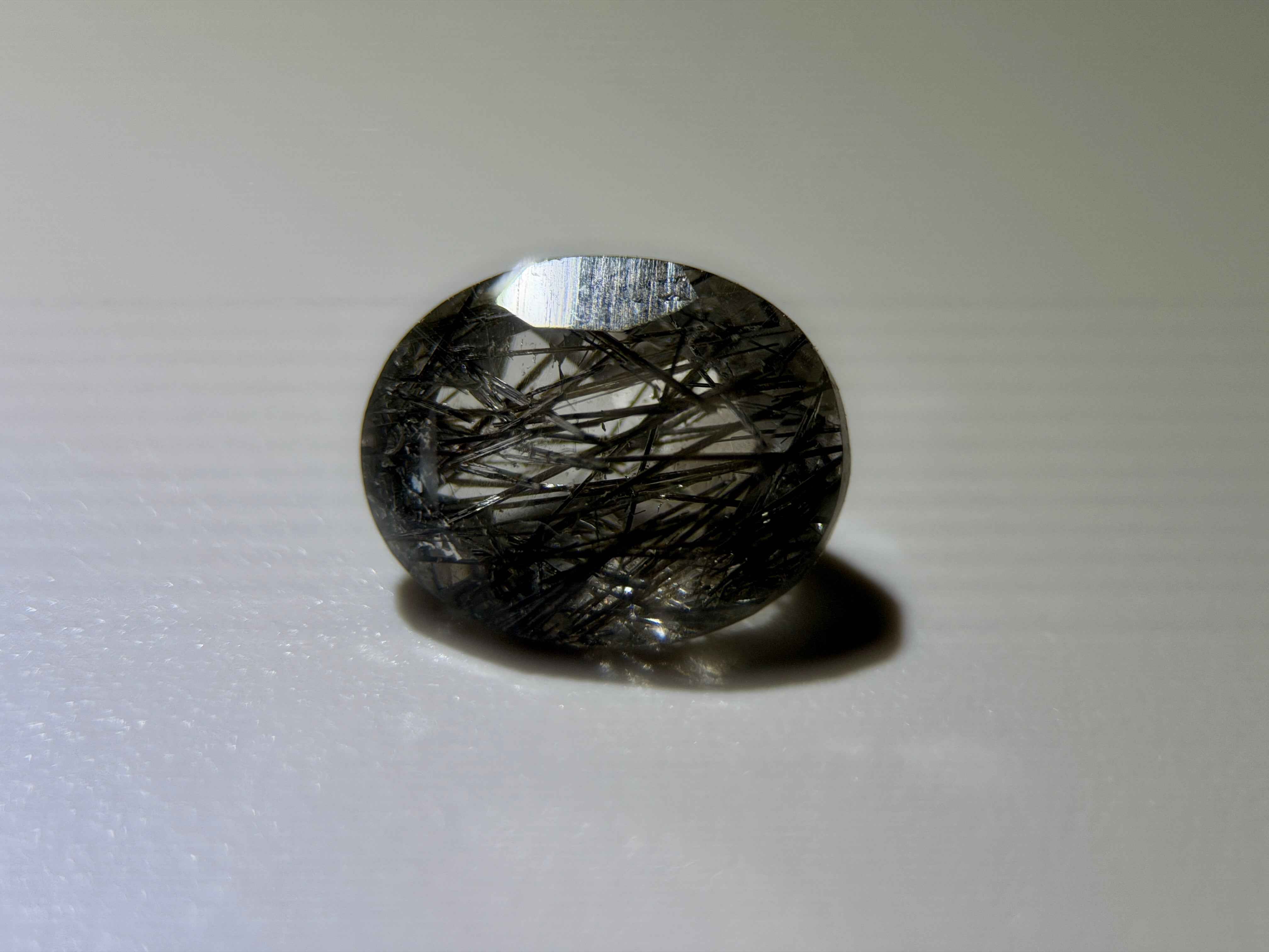 Natural Untreated Black Rutilated Quartz Faceted Gemstone (2.70 Ct) (WAV9)