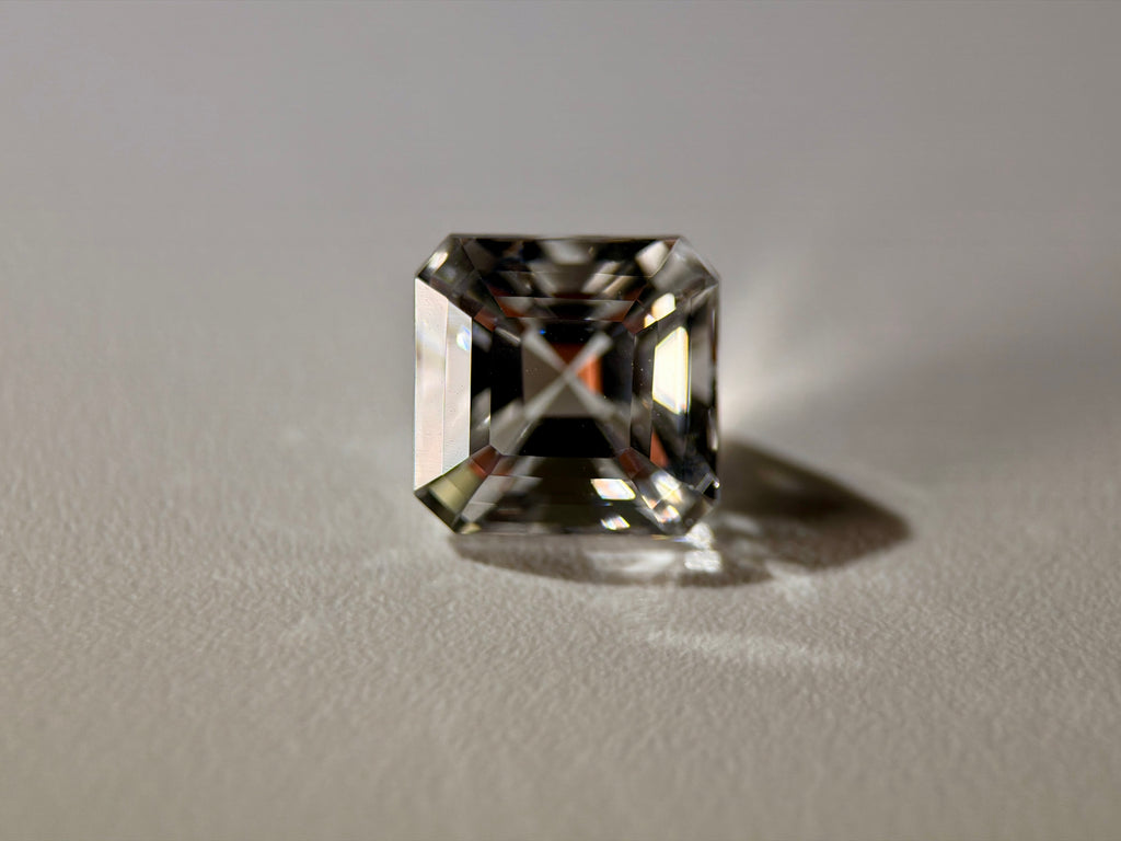 (6.03ct) Natural White Topaz | Eye-Clean Asscher Cut Square | Rare Unheated Sparkle (WAV21)