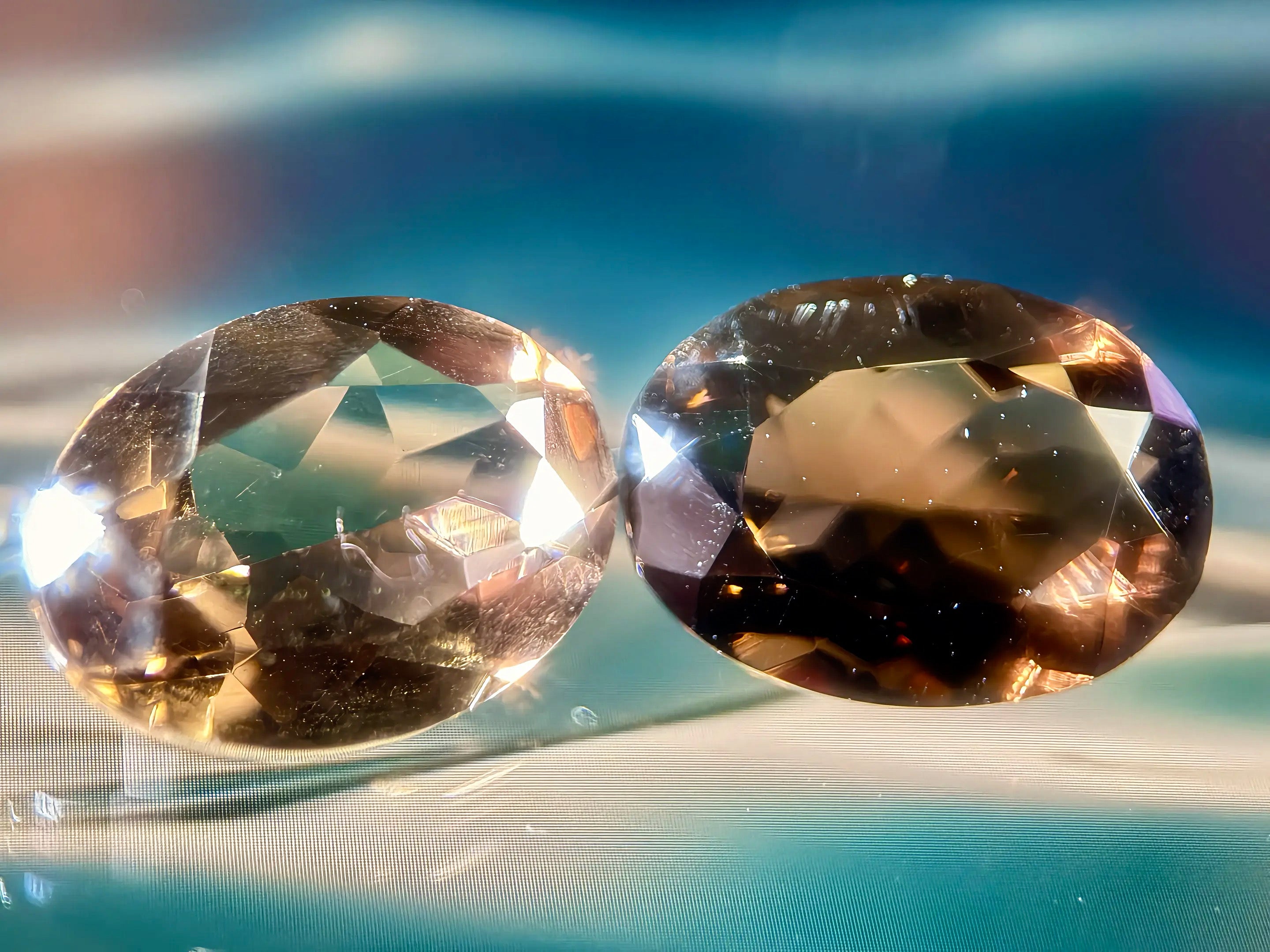 (15.46ct) Natural Smoky Quartz Pair - Earth-Mined untreated Gems (WAV34)