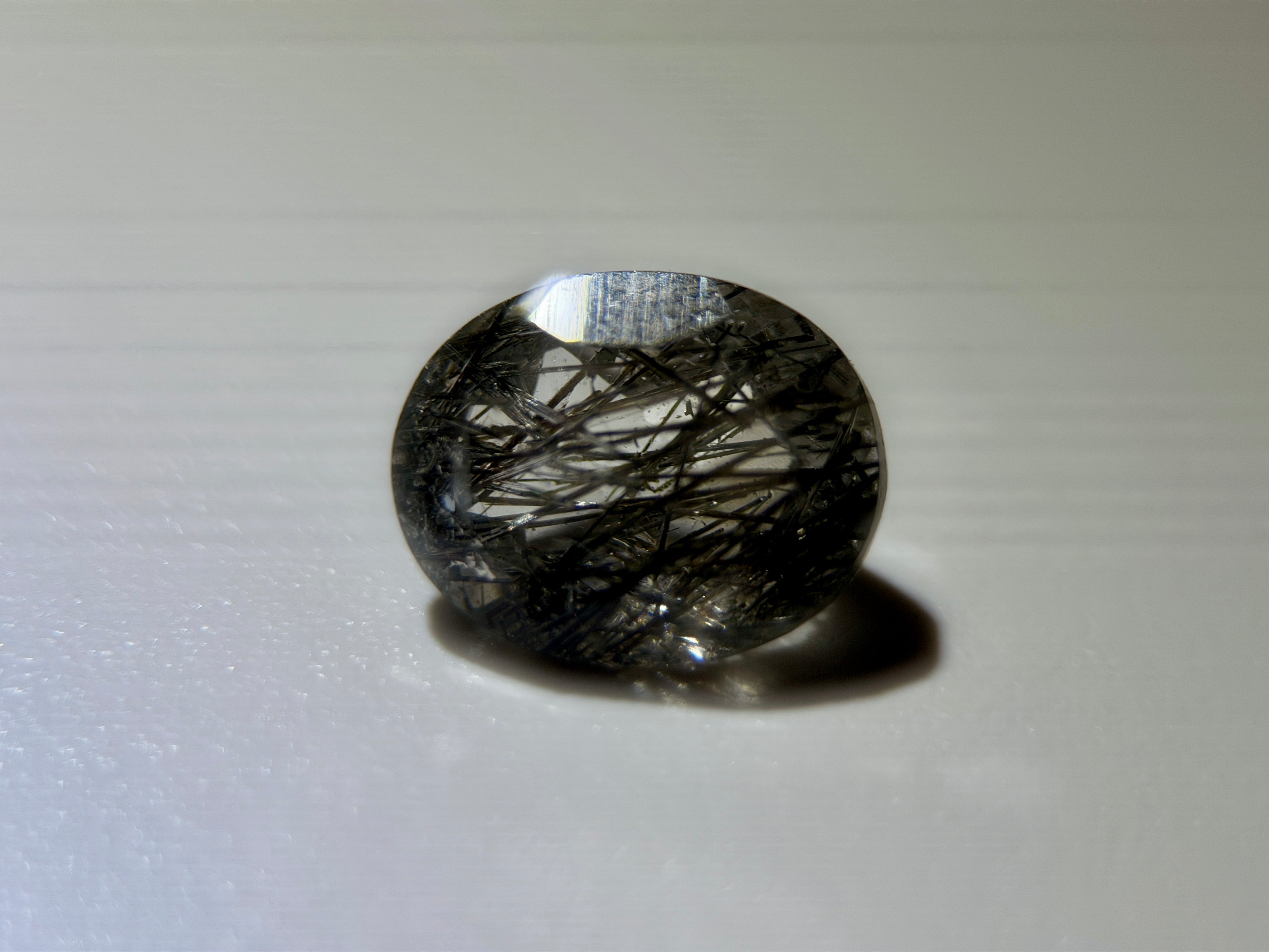 Natural Untreated Black Rutilated Quartz Faceted Gemstone (2.70 Ct) (WAV9)