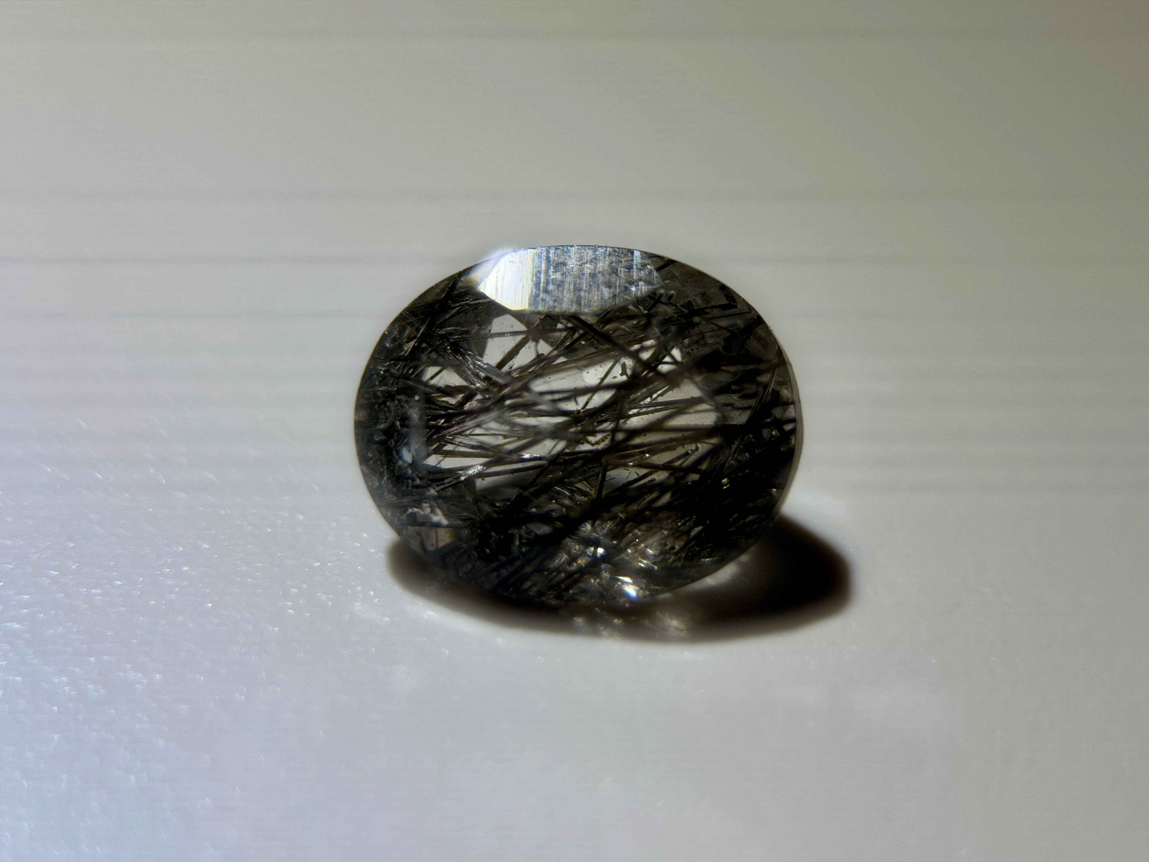 Natural Untreated Black Rutilated Quartz Faceted Gemstone (2.70 Ct) (WAV9)
