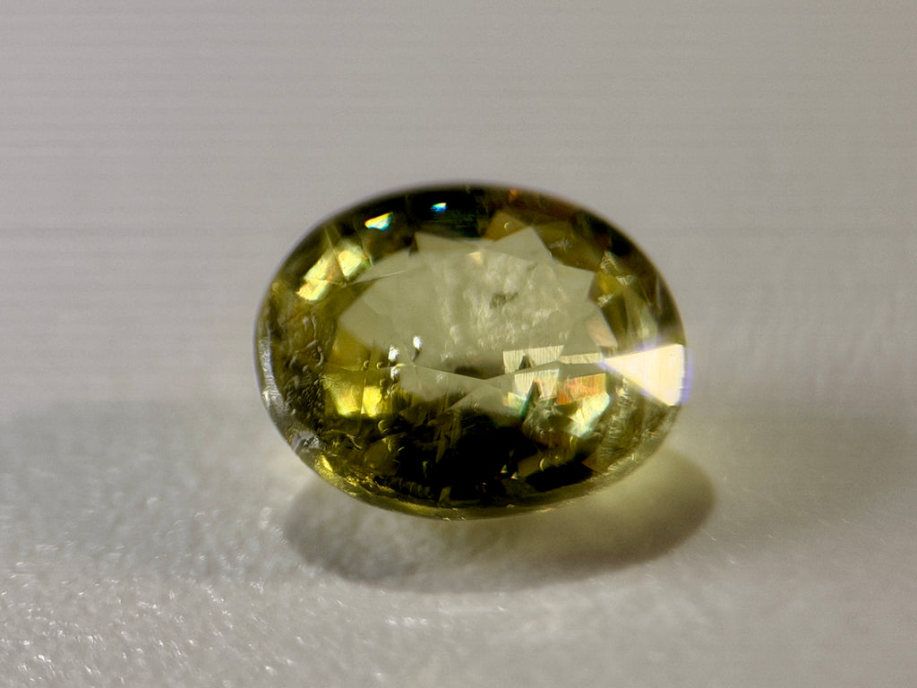 (1.06ct) Natural Chrysoberyl - Rare Neon Yellow - Precision Oval Cut - VS Untreated (WAV48)