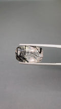 (8.50ct) Natural Tourmalinated Quartz - Precision Cushion Cut - 15mm Statement Gemstone (WAV38)