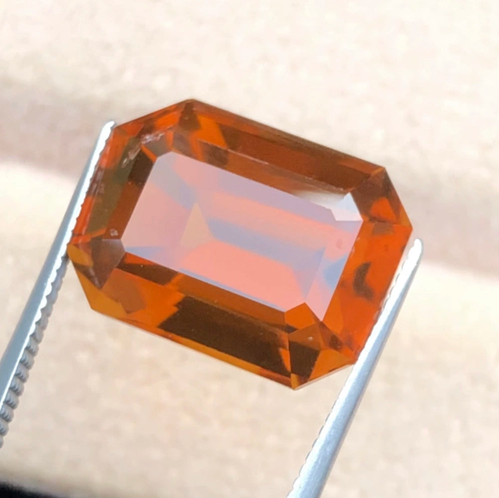 8.0ct Natural Madeira Citrine - Precision Cut - Deep Burnt Orange - VS Top Quality (WAV85)
