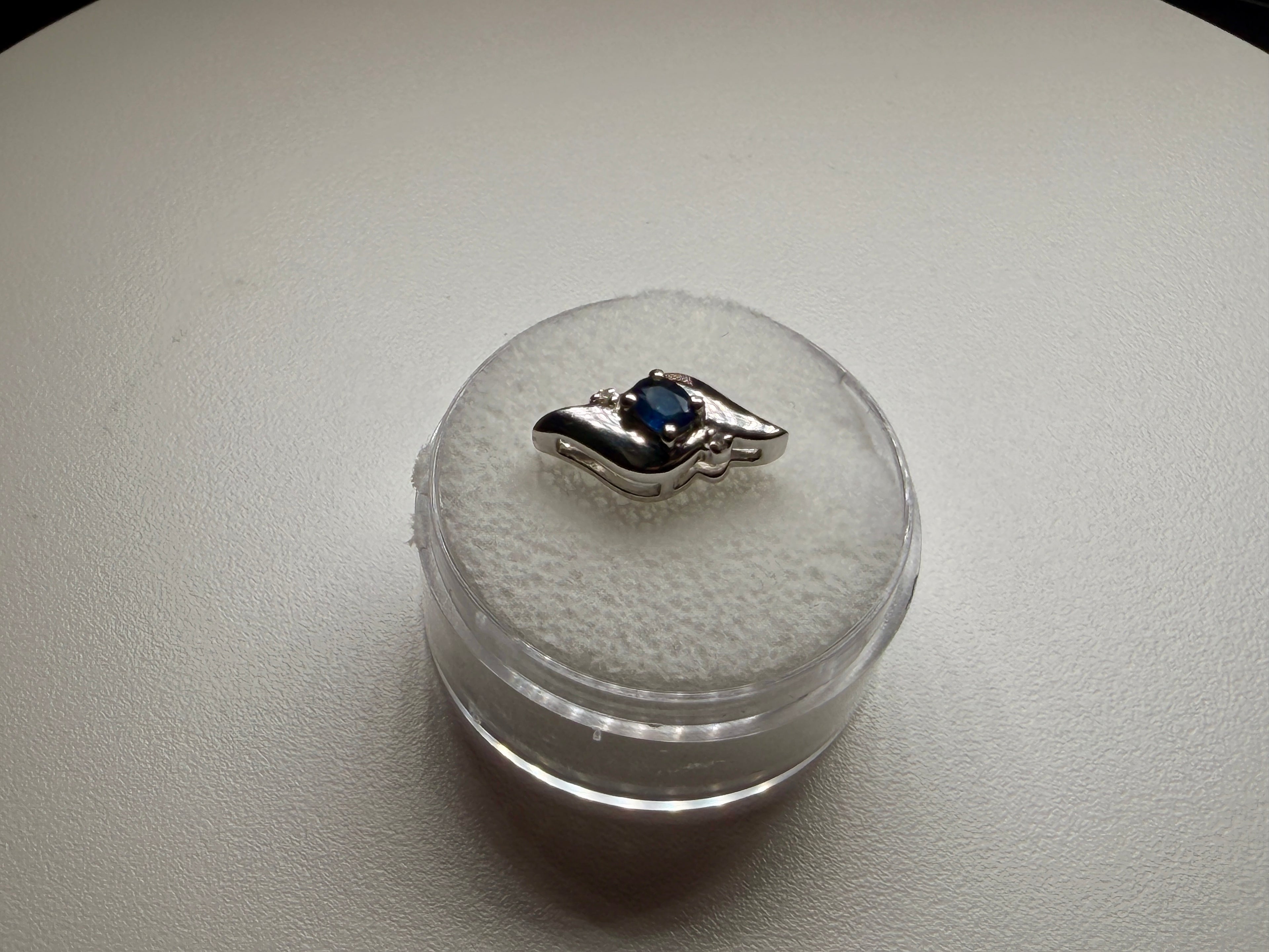 Shell Style Oval Sapphire and Diamond Pendant Only (.21 CT) (WAVJ7)