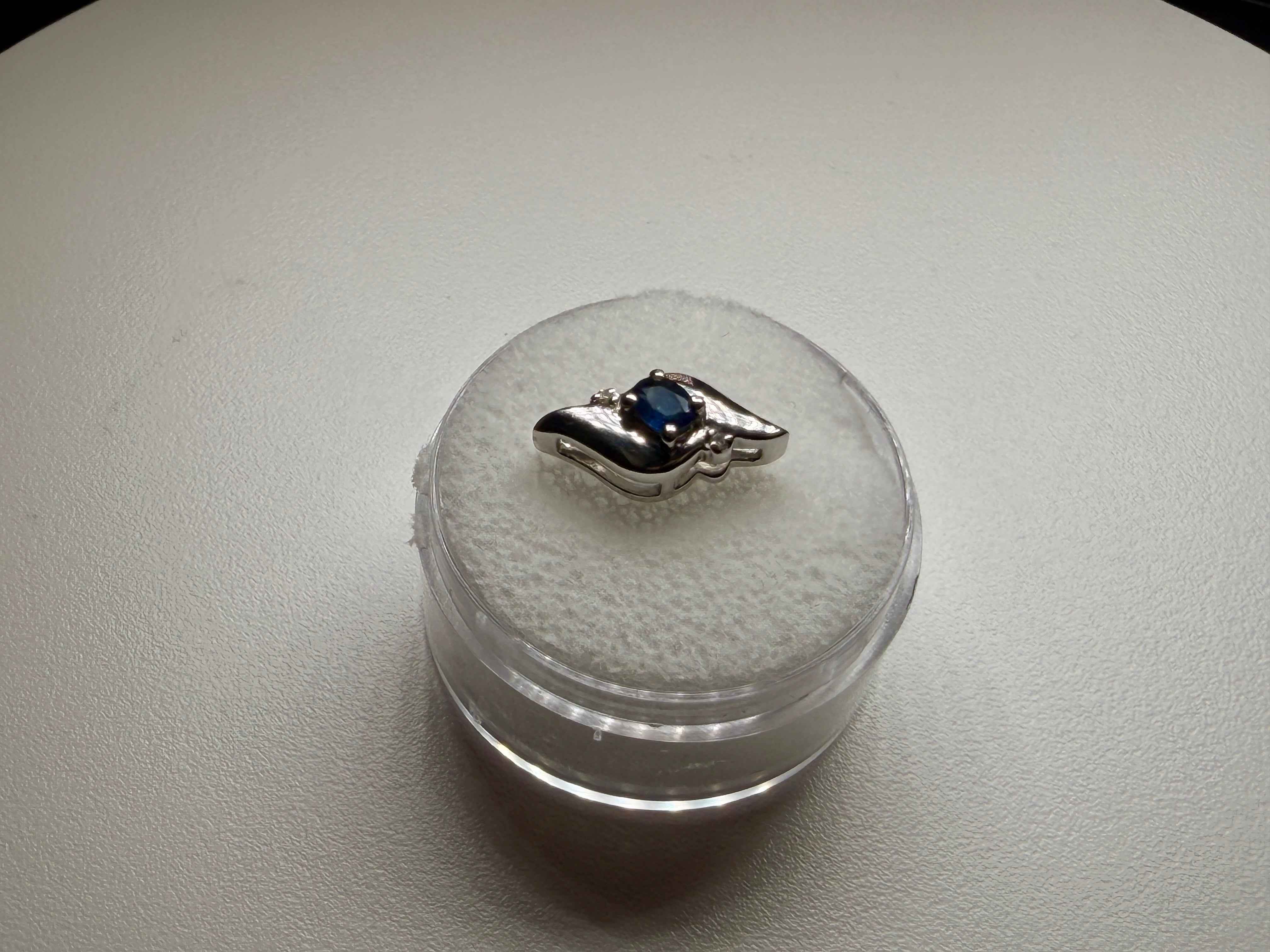 Shell Style Oval Sapphire and Diamond Pendant Only (.21 CT) (WAVJ7)