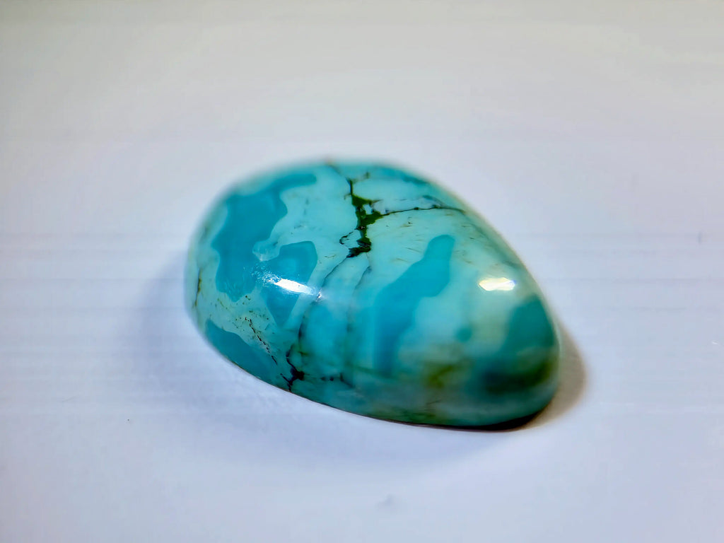 Natural Untreated Tibetian Turquoise Cabochon (6 Ct) (WAV6)