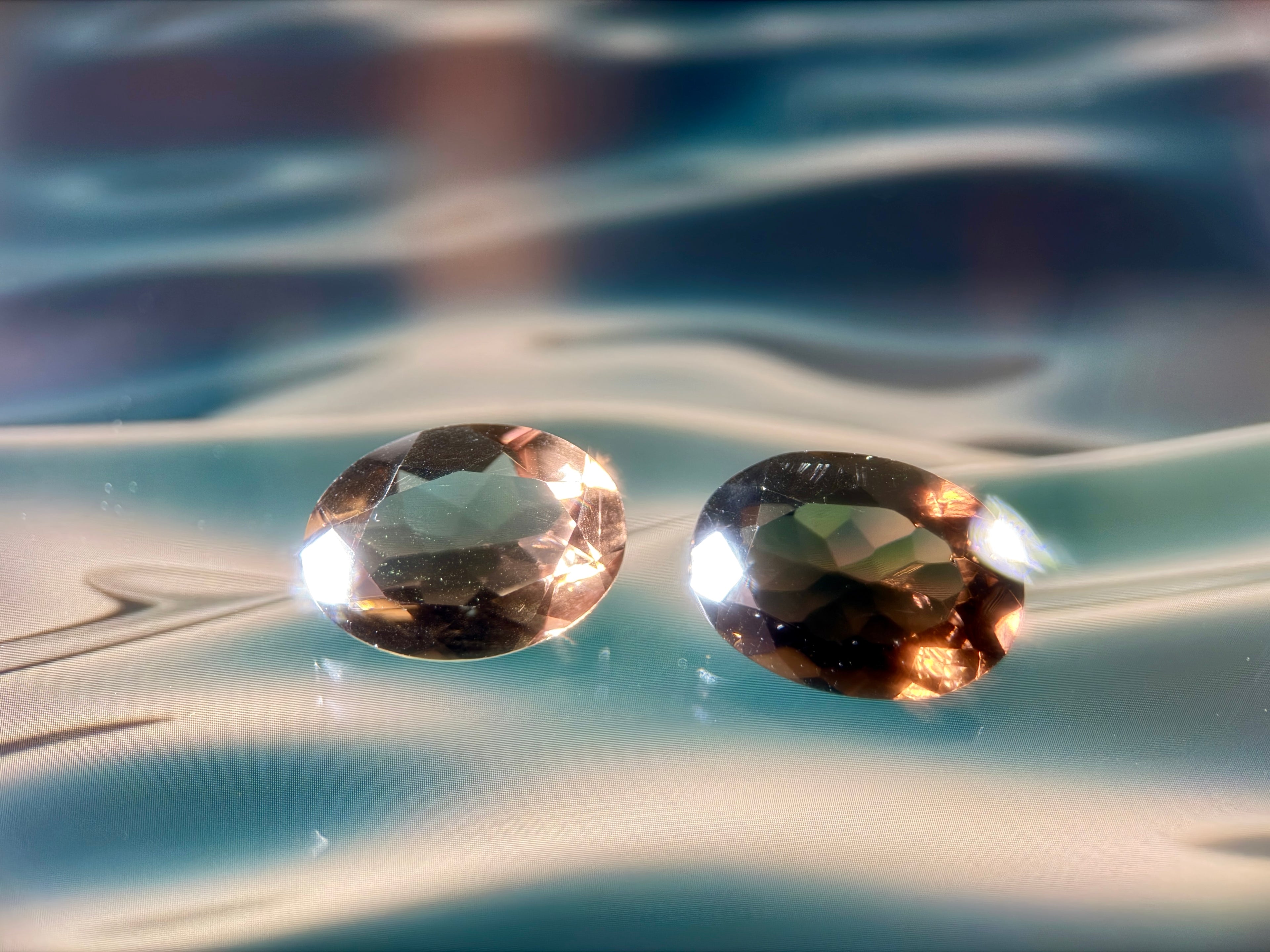 (15.46ct) Natural Smoky Quartz Pair - Earth-Mined untreated Gems (WAV34)