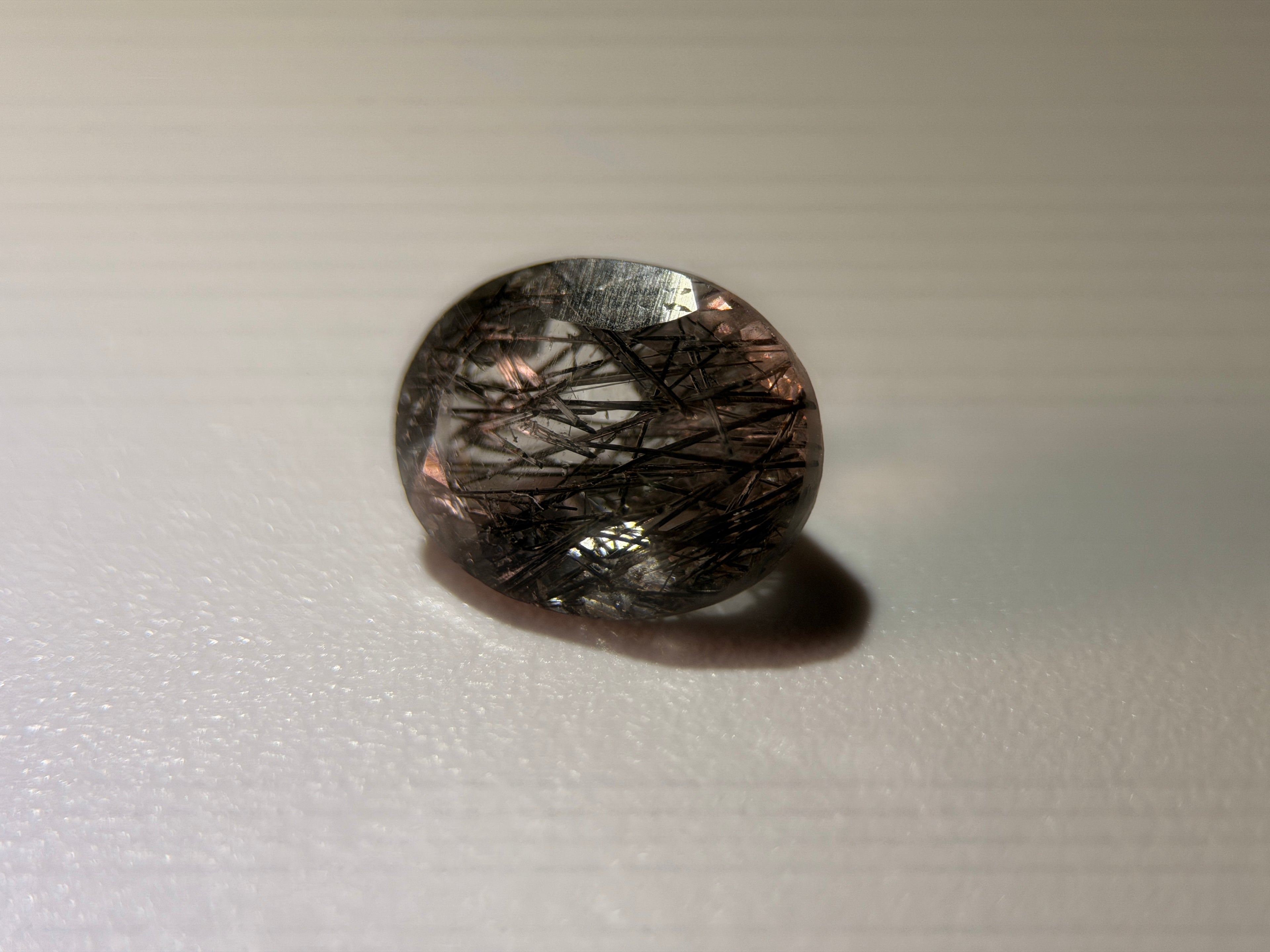 Natural Untreated Black Rutilated Quartz Faceted Gemstone (2.70 Ct) (WAV9)