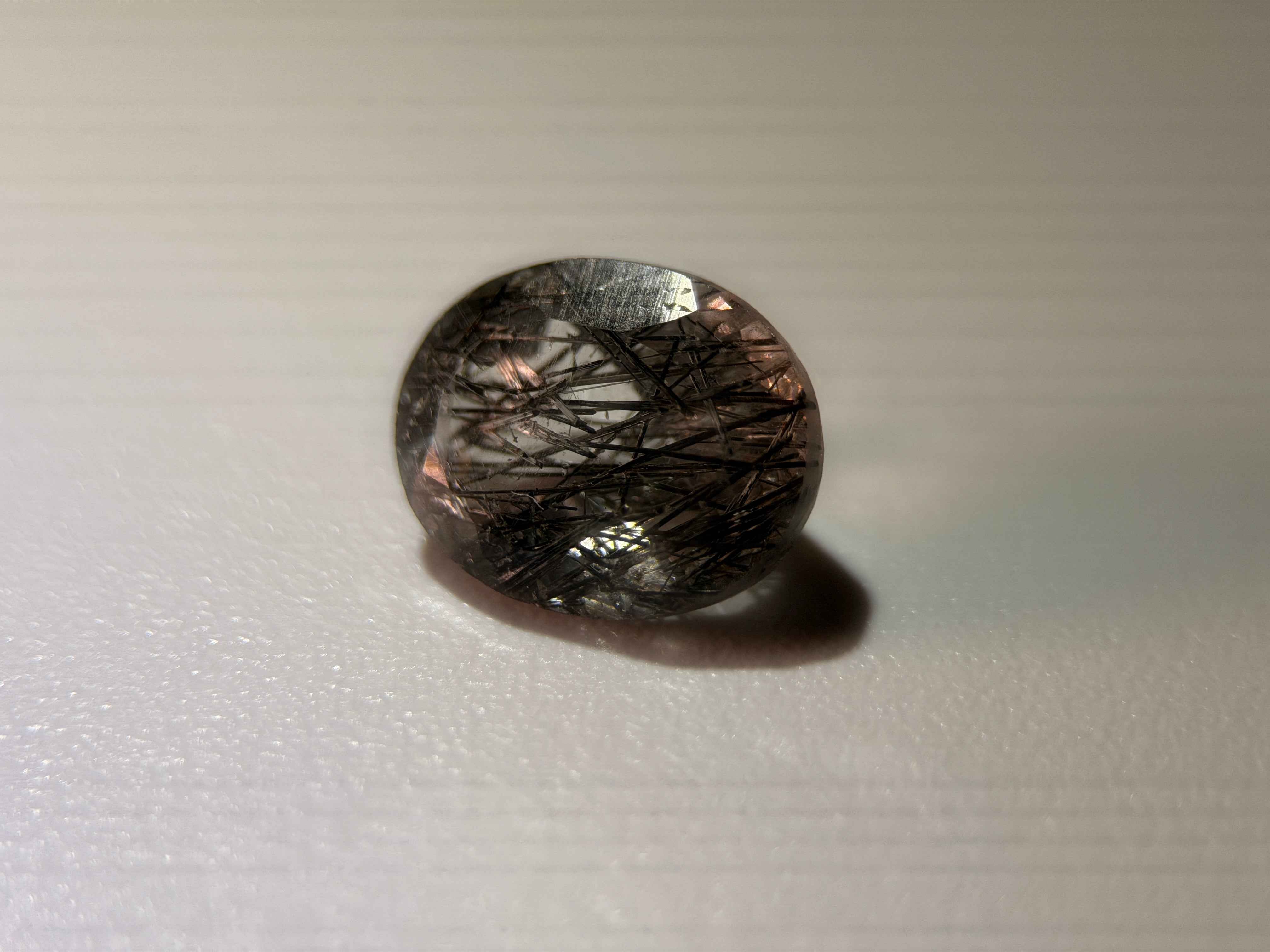 Natural Untreated Black Rutilated Quartz Faceted Gemstone (2.70 Ct) (WAV9)