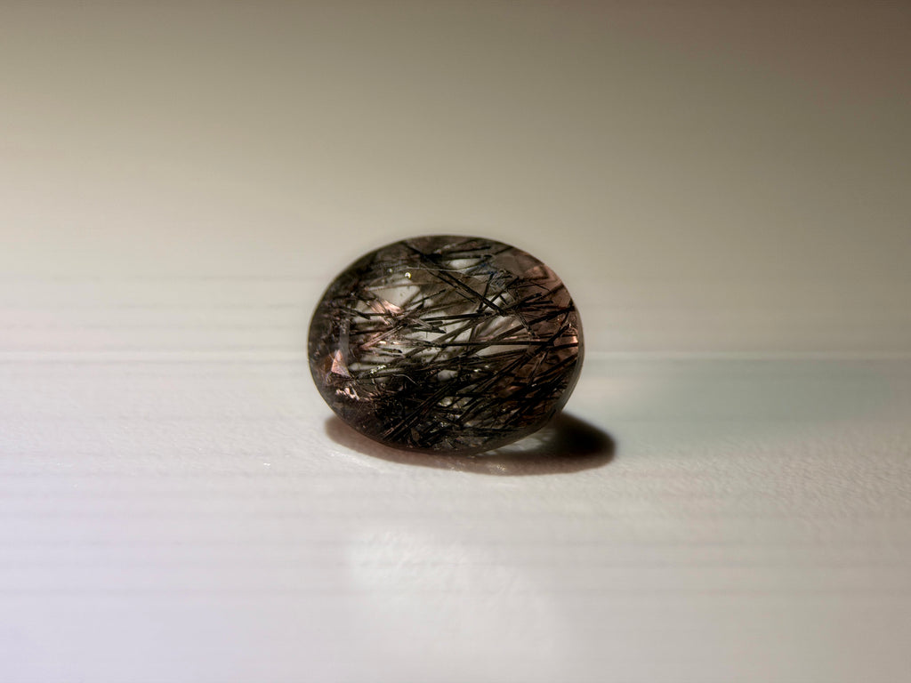 Natural Untreated Black Rutilated Quartz Faceted Gemstone (2.70 Ct) (WAV9)