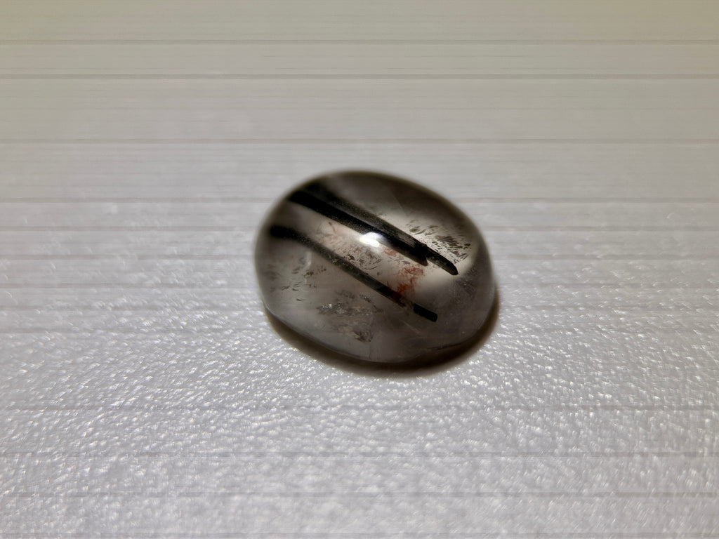 Natural Untreated Black Rutilated Quartz Cabochon Gemstone (2.40 Ct) (WAV5)