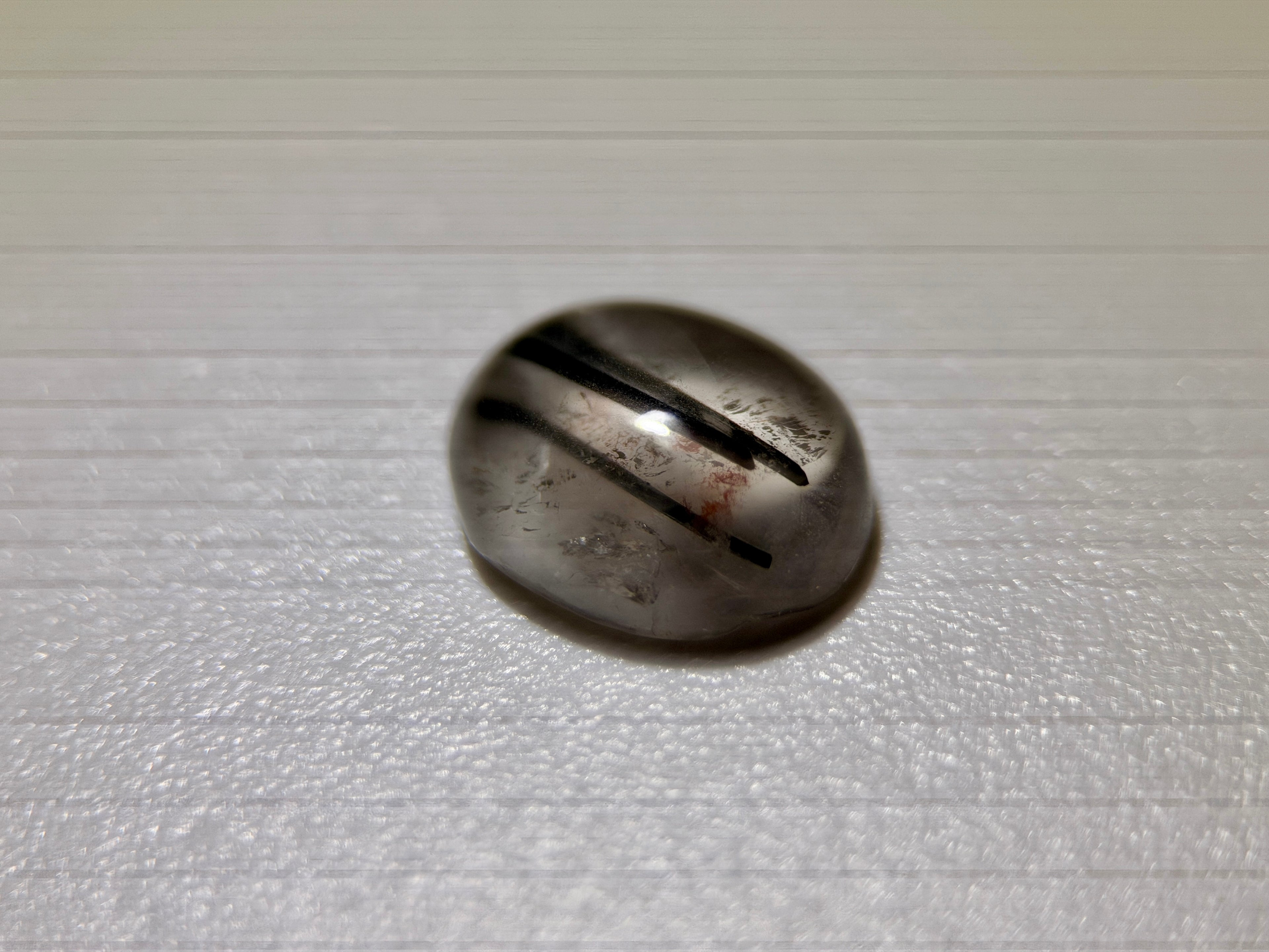 Natural Untreated Black Rutilated Quartz Cabochon Gemstone (2.40 Ct) (WAV5)