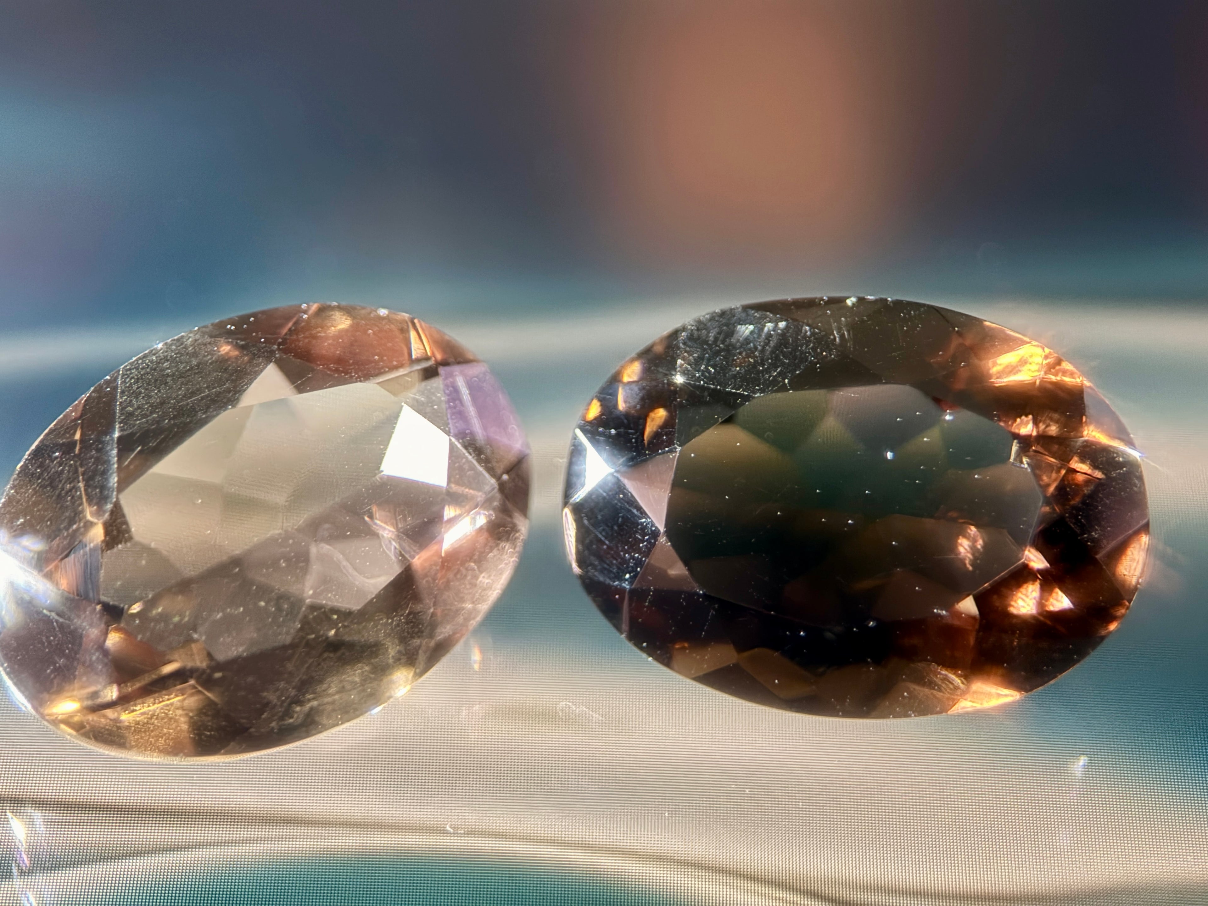 (15.46ct) Natural Smoky Quartz Pair - Earth-Mined untreated Gems (WAV34)