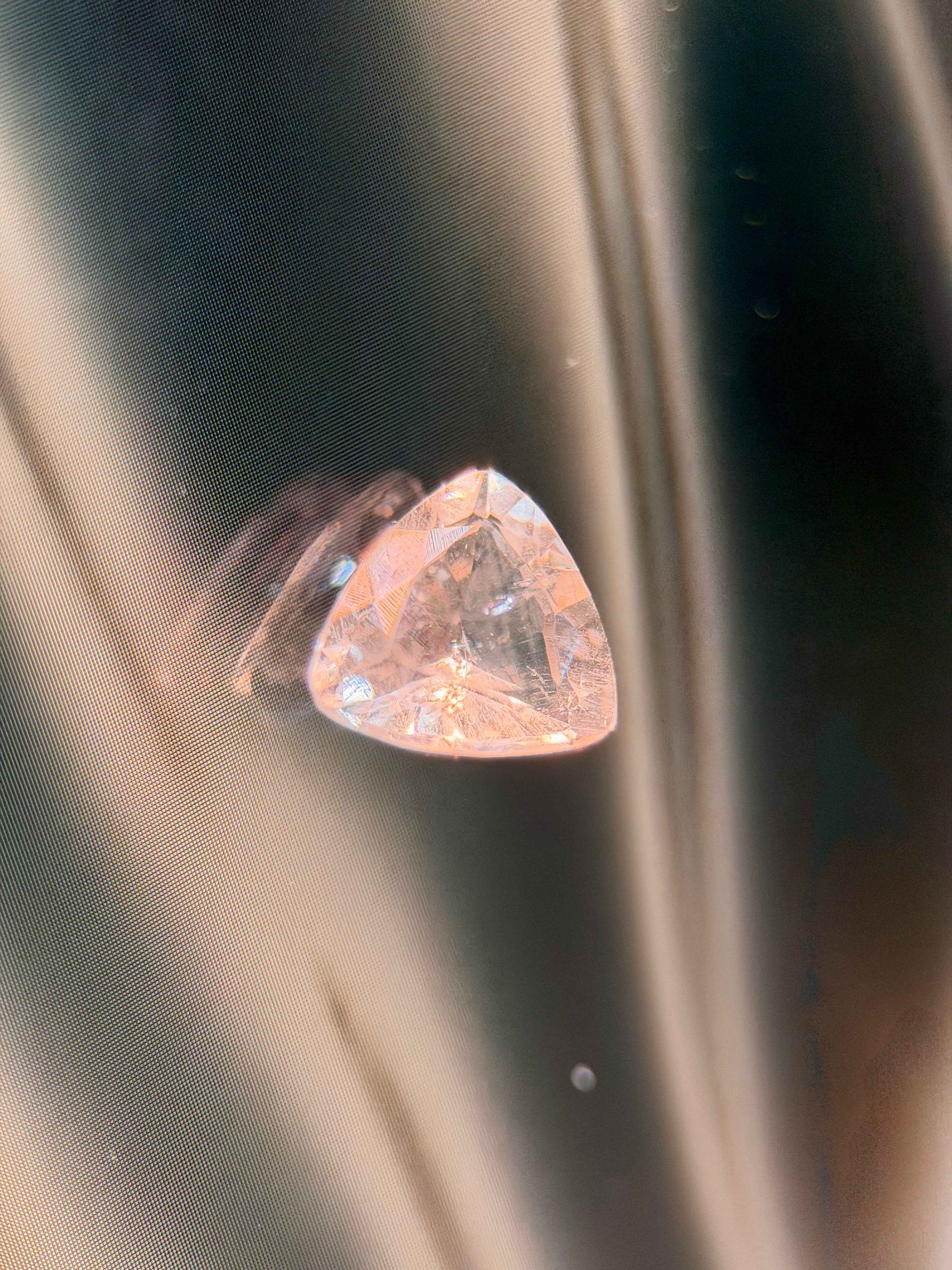 Rare (0.85ct) Natural Hyalite Opal - Precision Trilliant Cut - Transparent Gem fro (WAV30)