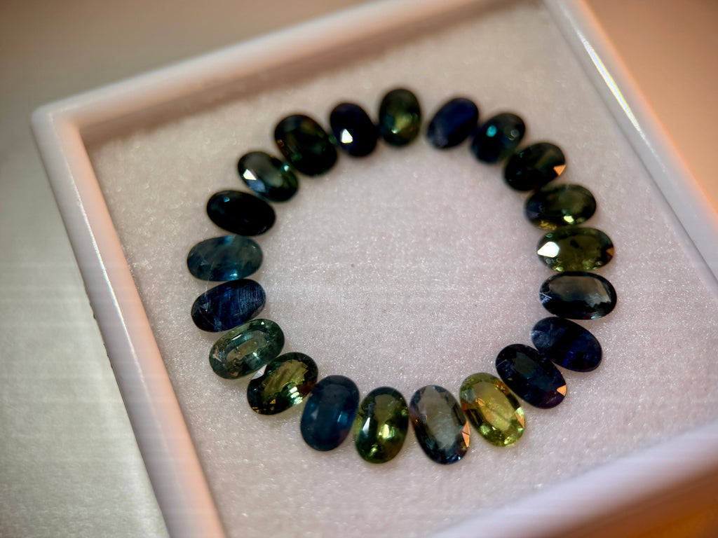 (11.47ctw) Elite Australian Teal Sapphire Parcel - Precision Oval Brilliant (WAVS8)