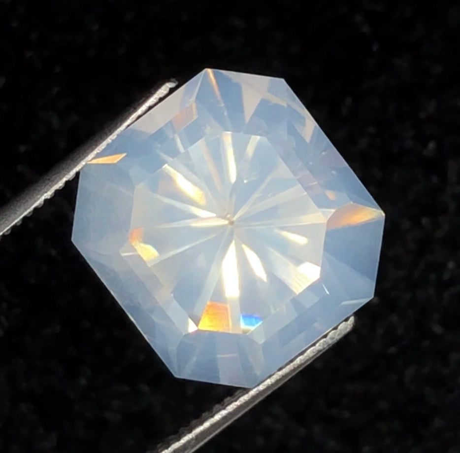 8.30ct Natural Milky Quartz - Custom Precision Cut - Ethereal "Cloud" White - Large Statement Gem (WAV83)