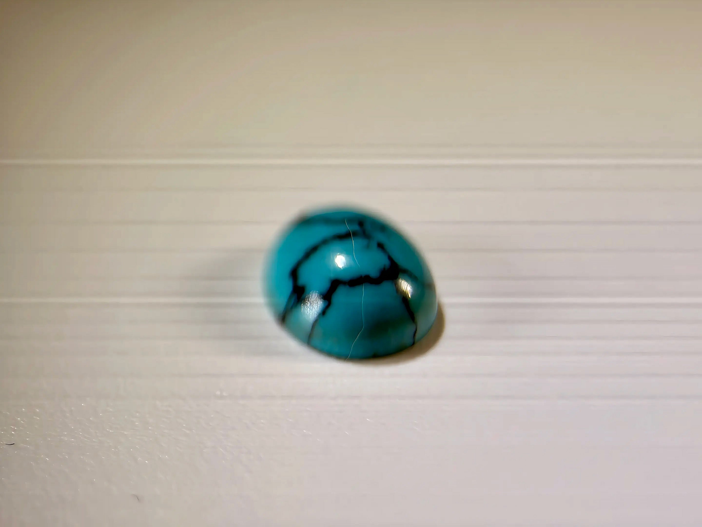 (1.77ct) Natural Egyptian Turquoise - Rare Sinai Peninsula Source - Untreated Oval Cabochon (WAV36)