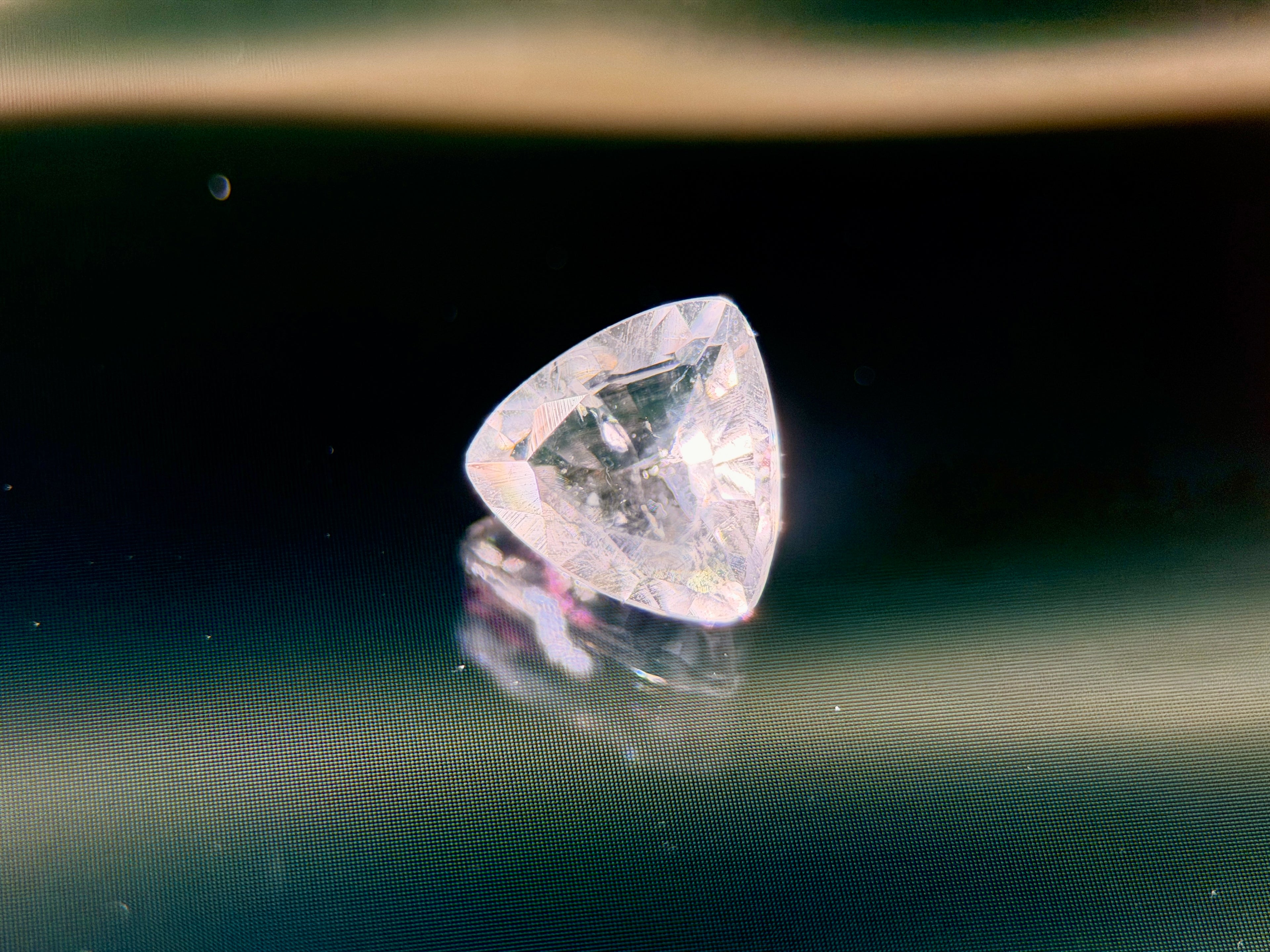 Rare (0.85ct) Natural Hyalite Opal - Precision Trilliant Cut - Transparent Gem fro (WAV30)