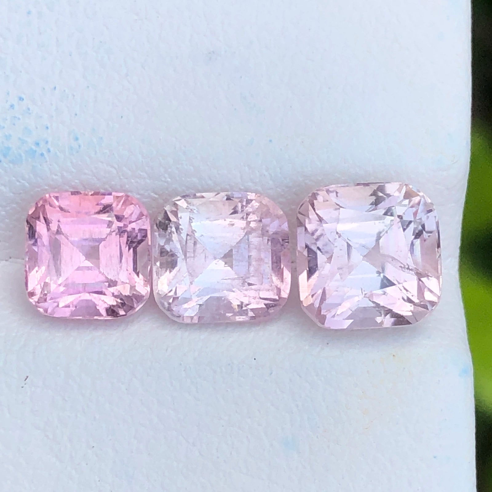 5.26ctw Natural Afghan Tourmaline Trio - 3-Piece Tonal Pink Suite - Precision Faceted (WAV69)