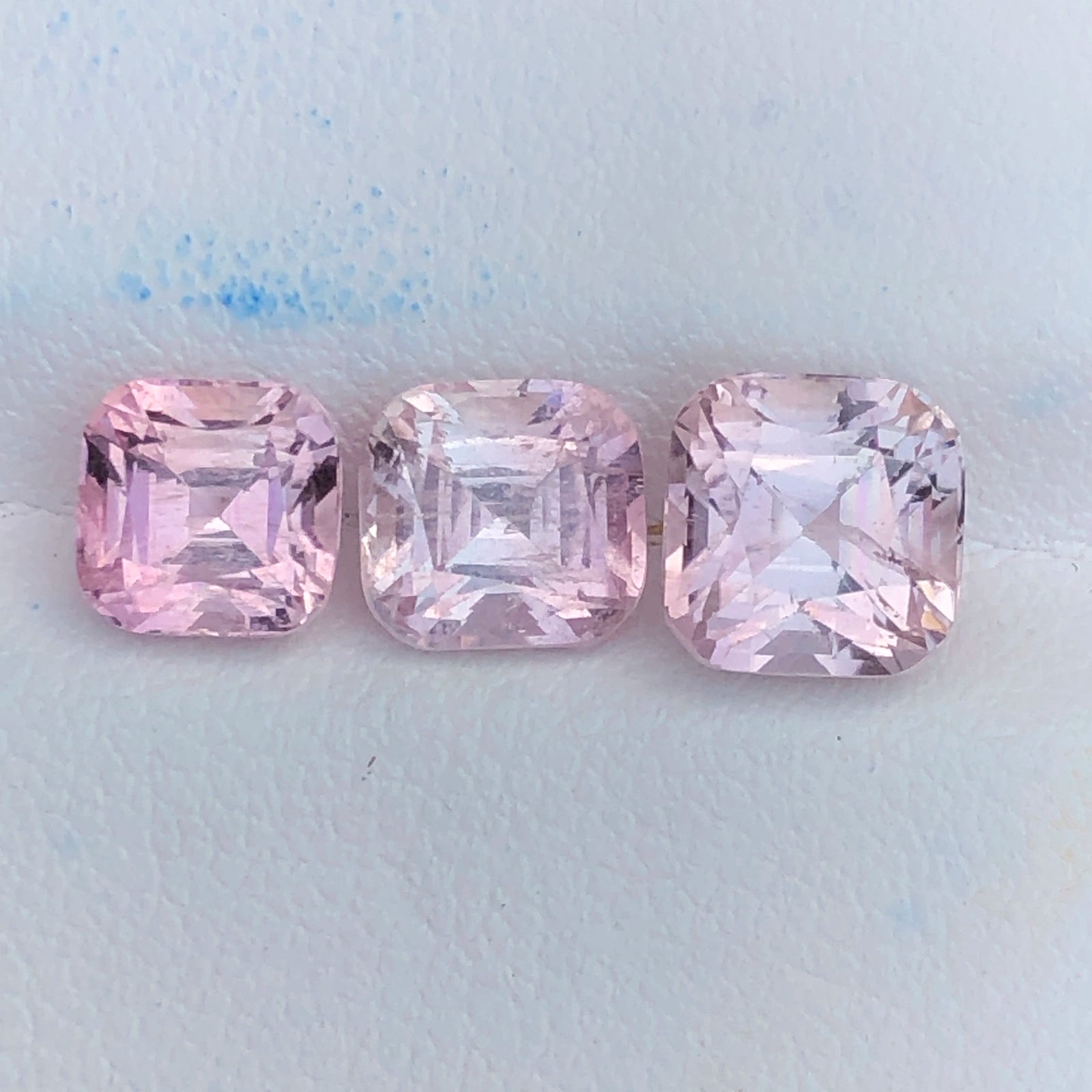 5.26ctw Natural Afghan Tourmaline Trio - 3-Piece Tonal Pink Suite - Precision Faceted (WAV69)