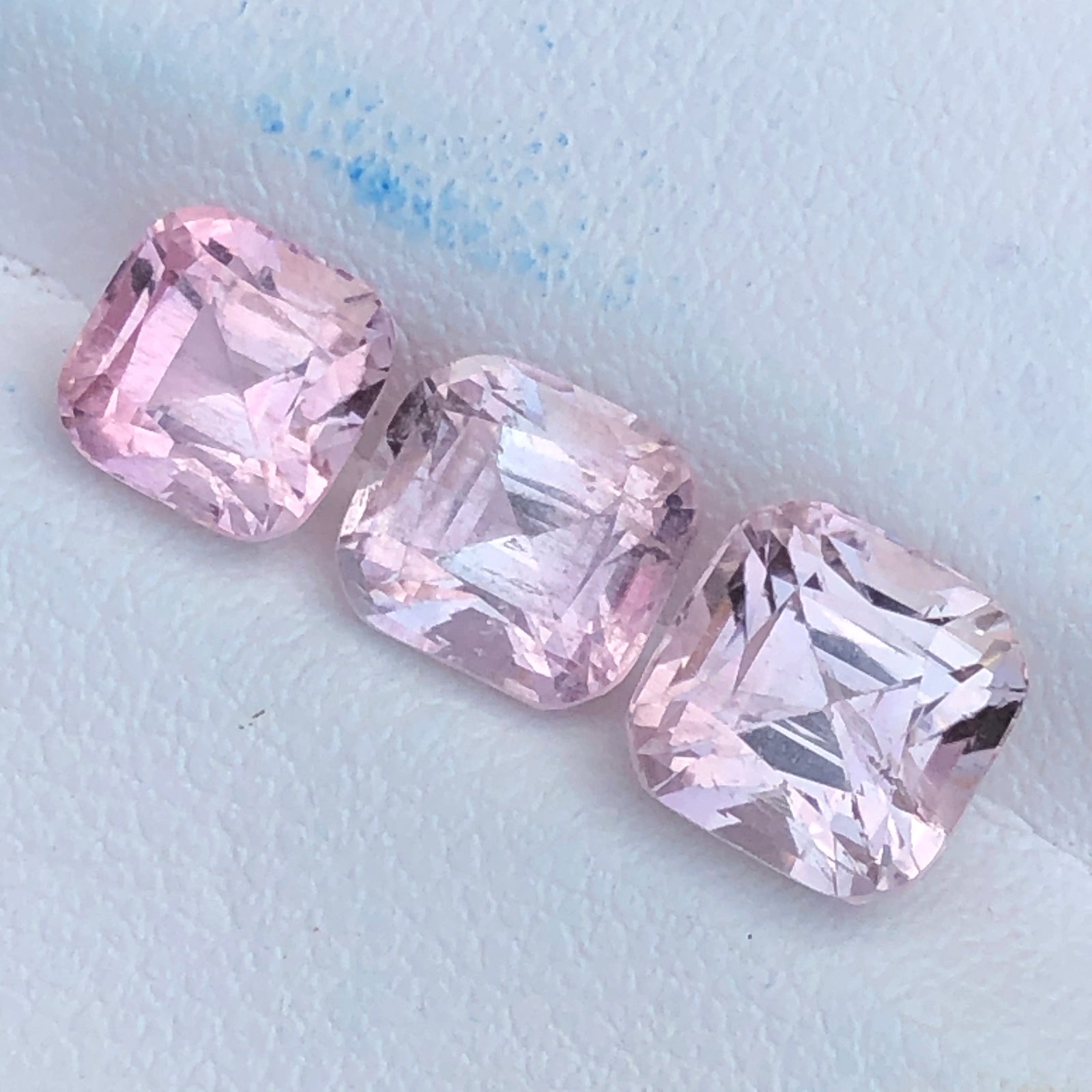5.26ctw Natural Afghan Tourmaline Trio - 3-Piece Tonal Pink Suite - Precision Faceted (WAV69)