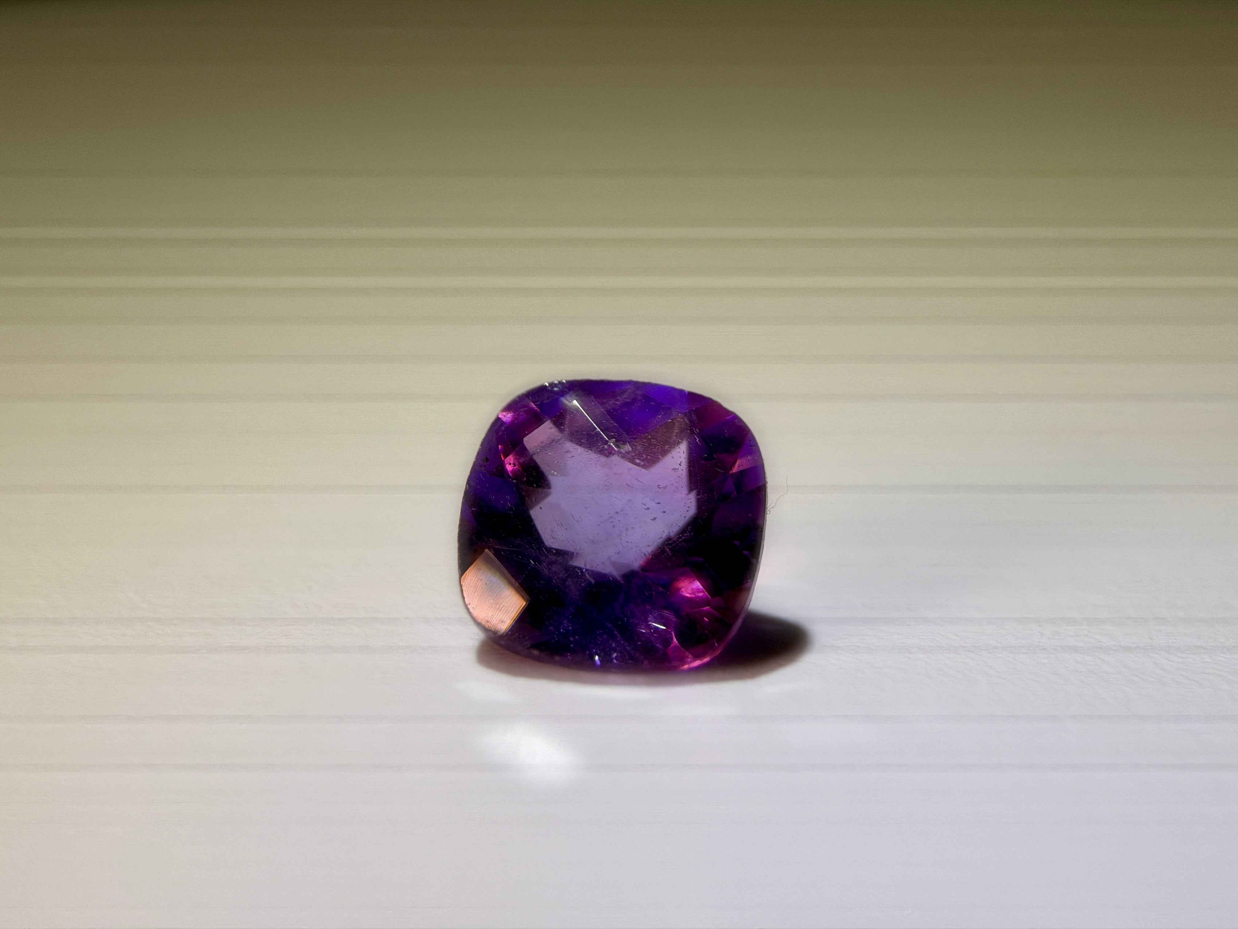 Natural Untreated Amethyst Checker Cut ( 2.10 Ct ) (WAV1)